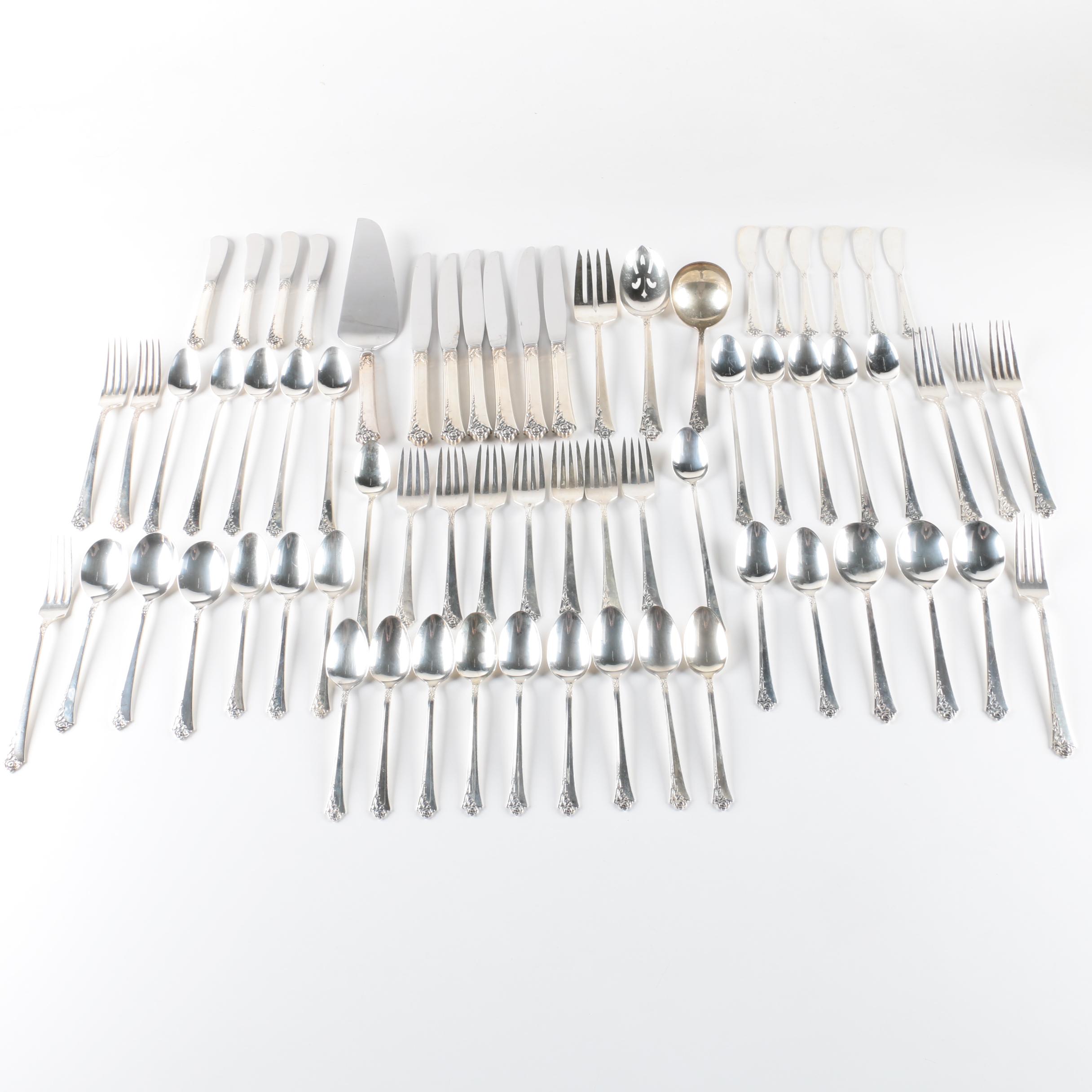Heirloom "Damask Rose" Sterling Silver Flatware Set