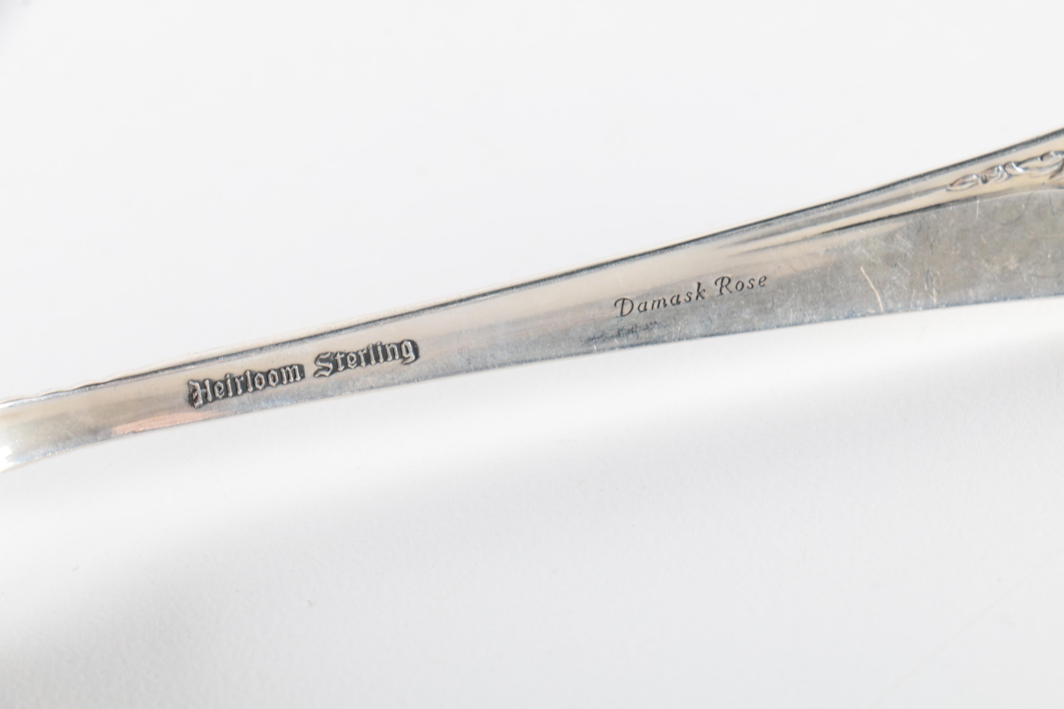 Heirloom "Damask Rose" Sterling Silver Flatware Set