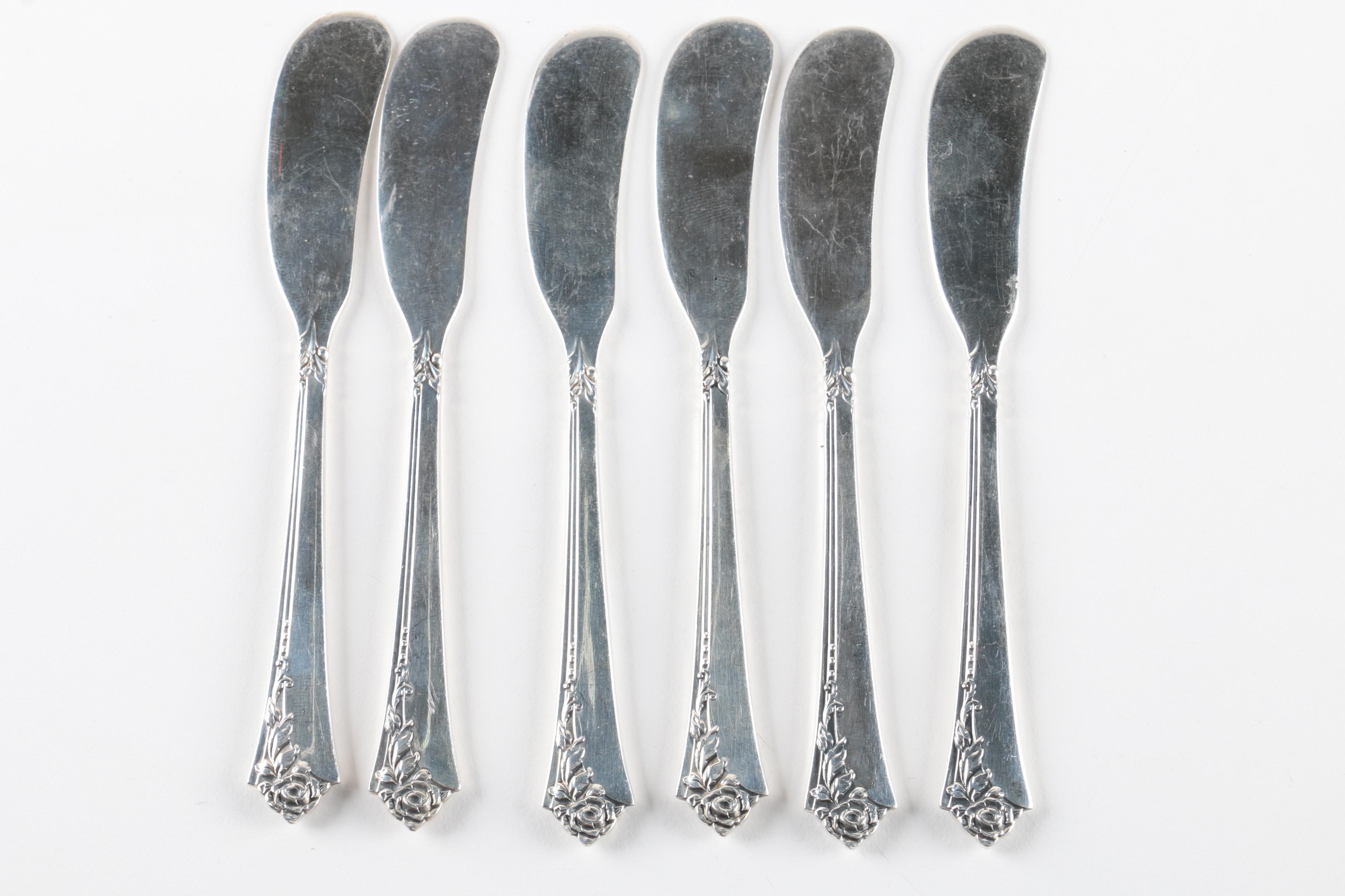 Heirloom "Damask Rose" Sterling Silver Flatware Set
