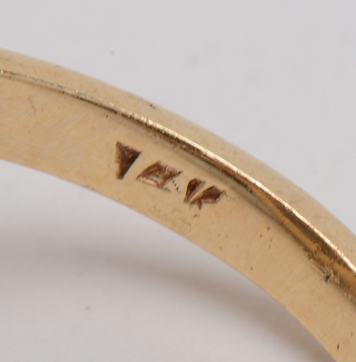 Retro Modern 14K Yellow Gold Diamond Pierced Dome Cocktail Ring