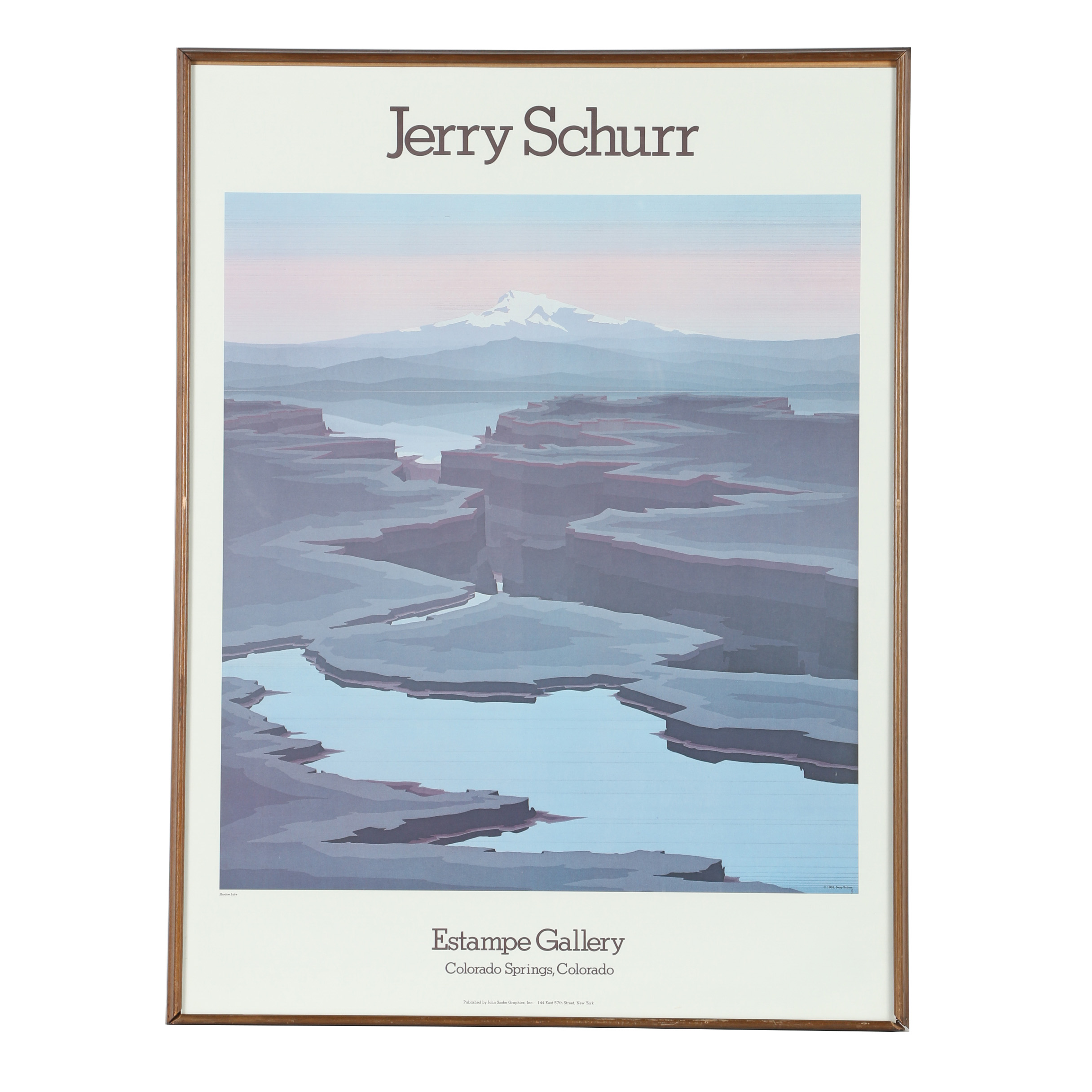 Offset Lithograph Poster After Jerry Schurr "Shadow Lake"