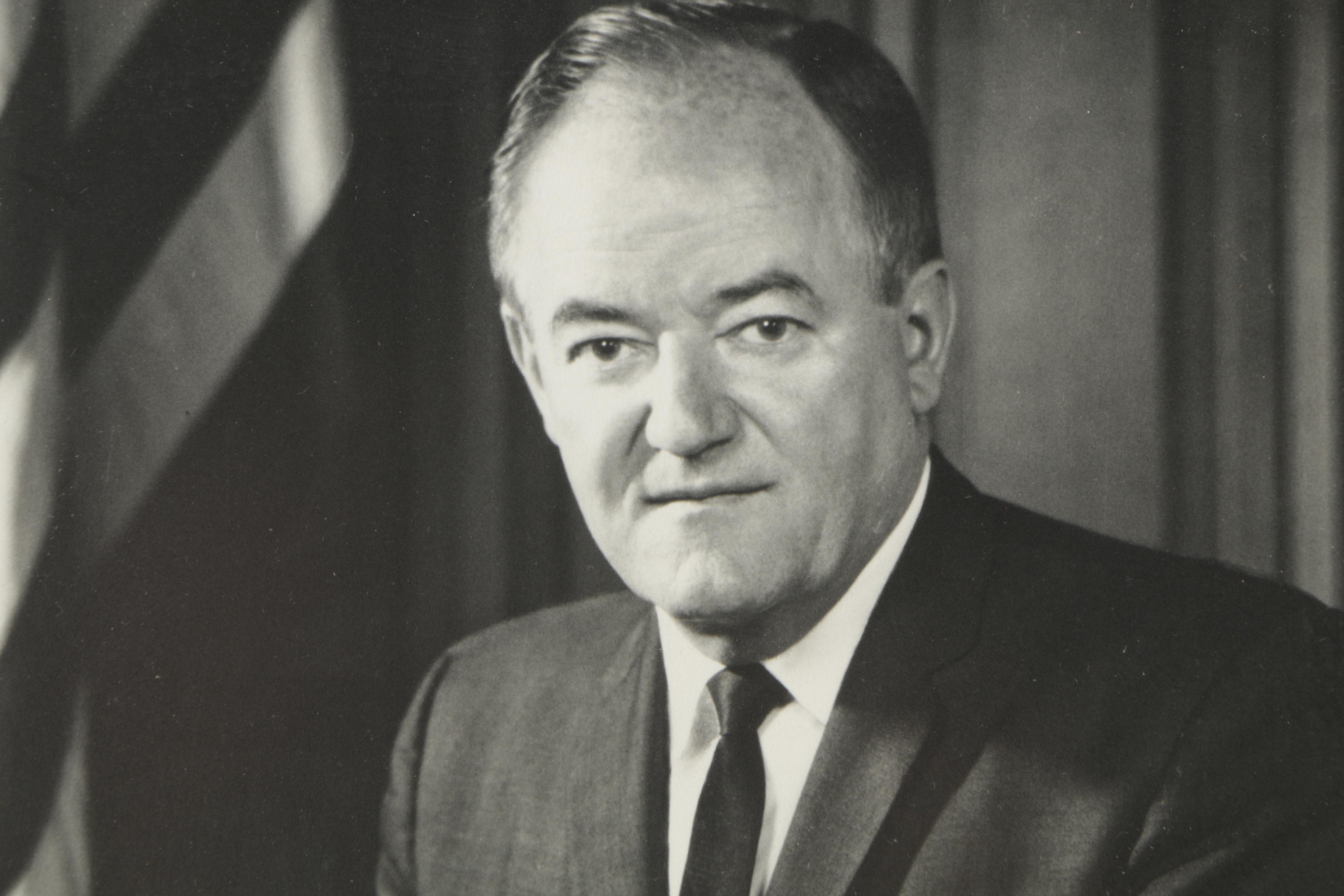 Autographed Gelatin-Silver Photograph of Hubert Humphrey
