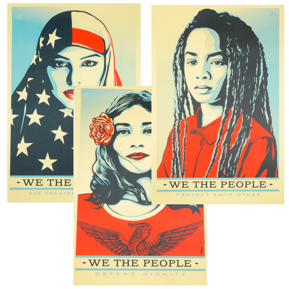 Shepard Fairey Group of Three Offset Prints "We the People"