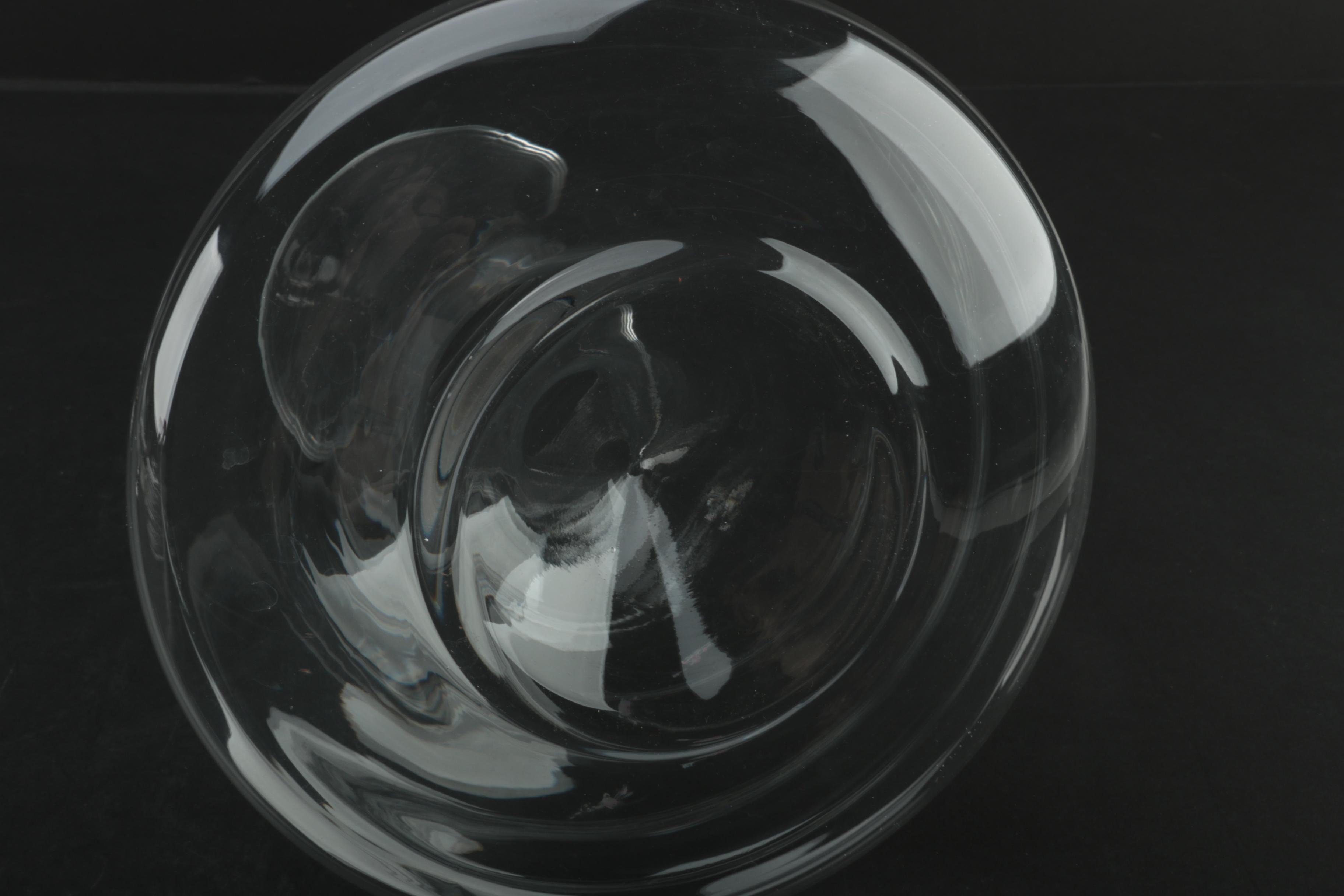 Glass Serveware Including Steuben Style Pedestal Bowl