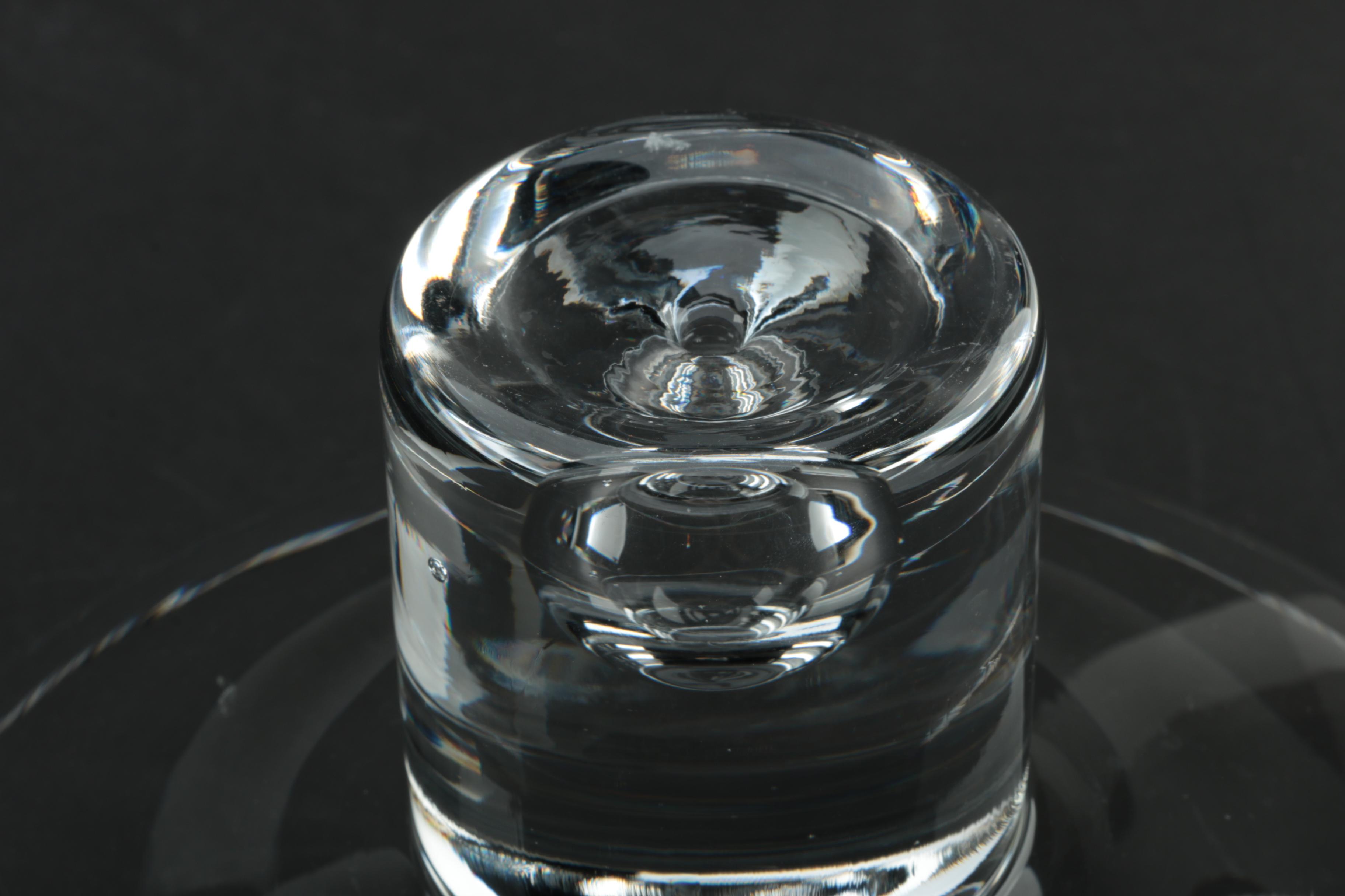 Glass Serveware Including Steuben Style Pedestal Bowl