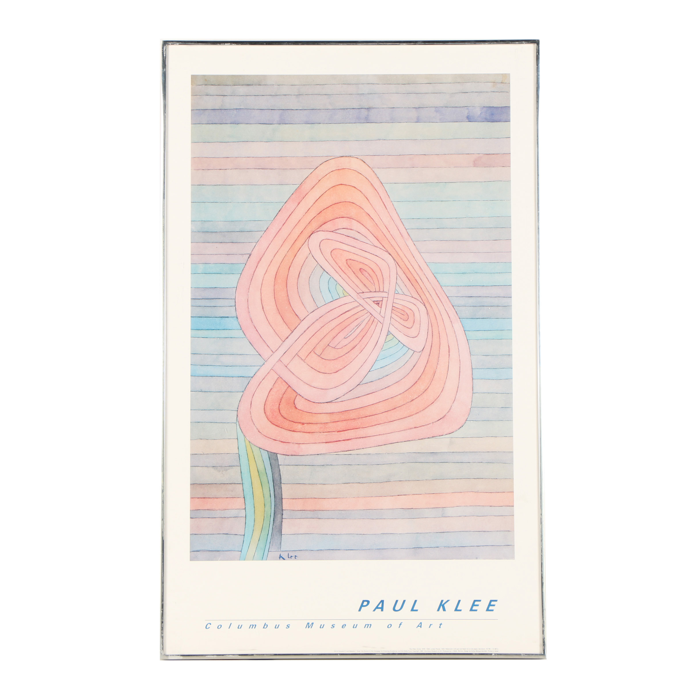 Offset Lithograph Poster After Paul Klee "Lonely Flower"