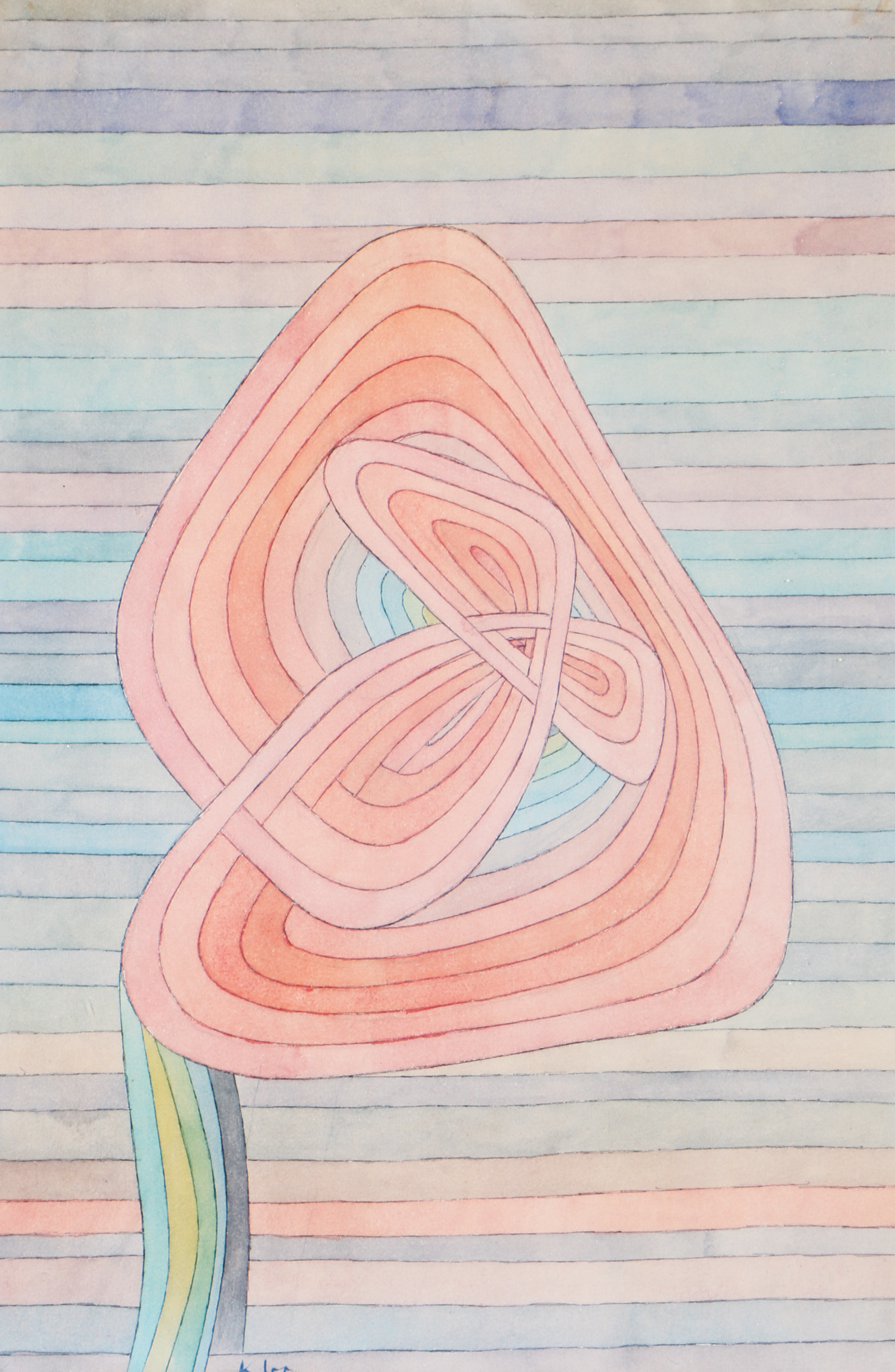 Offset Lithograph Poster After Paul Klee "Lonely Flower"