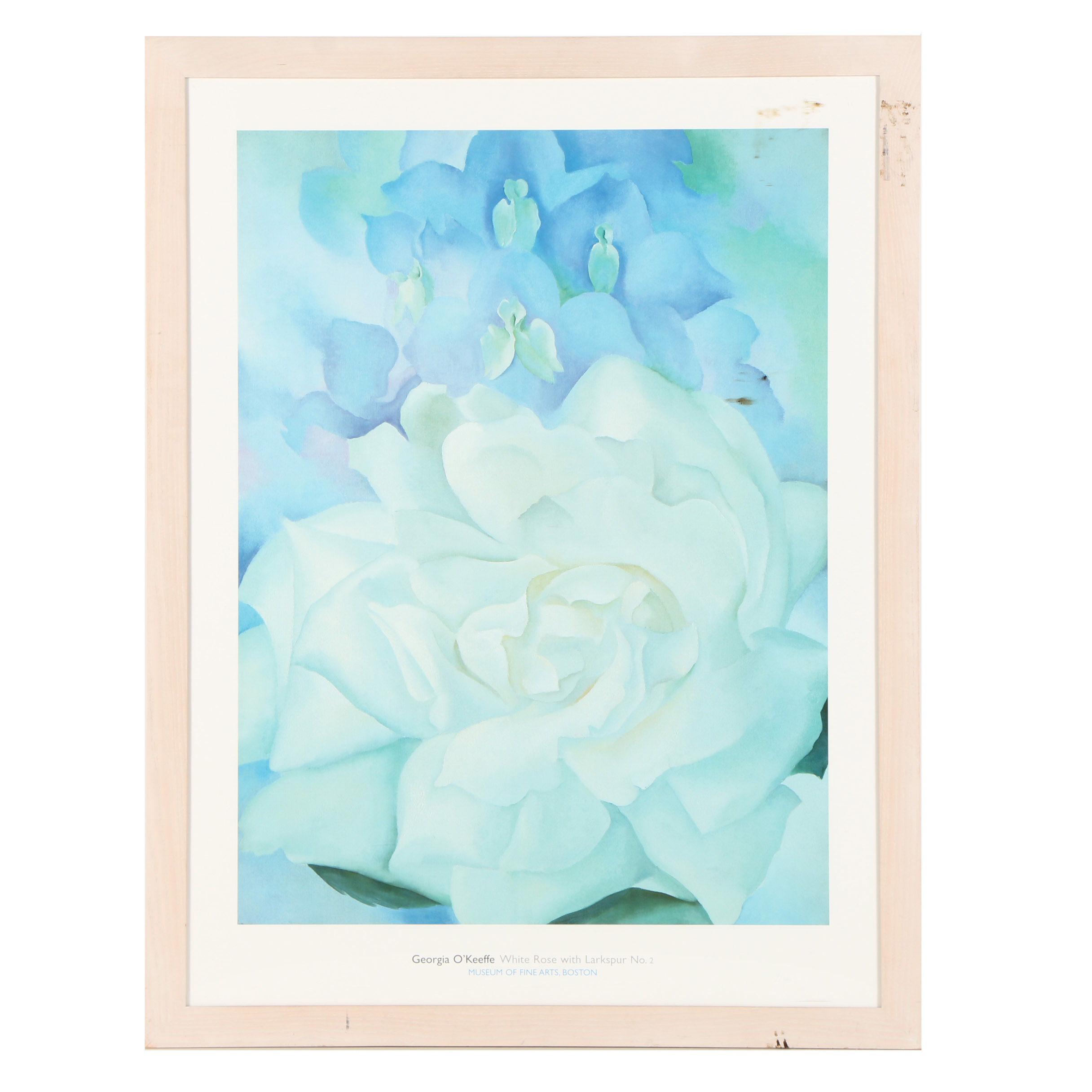 Offset Lithograph Poster After Georgia O'Keefe "White Rose with Larkspur No. 2"