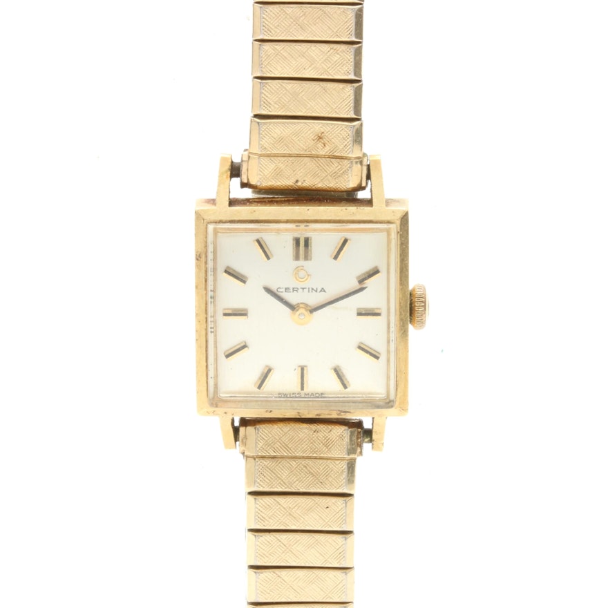 Vintage Certina 18K Yellow Gold Wristwatch