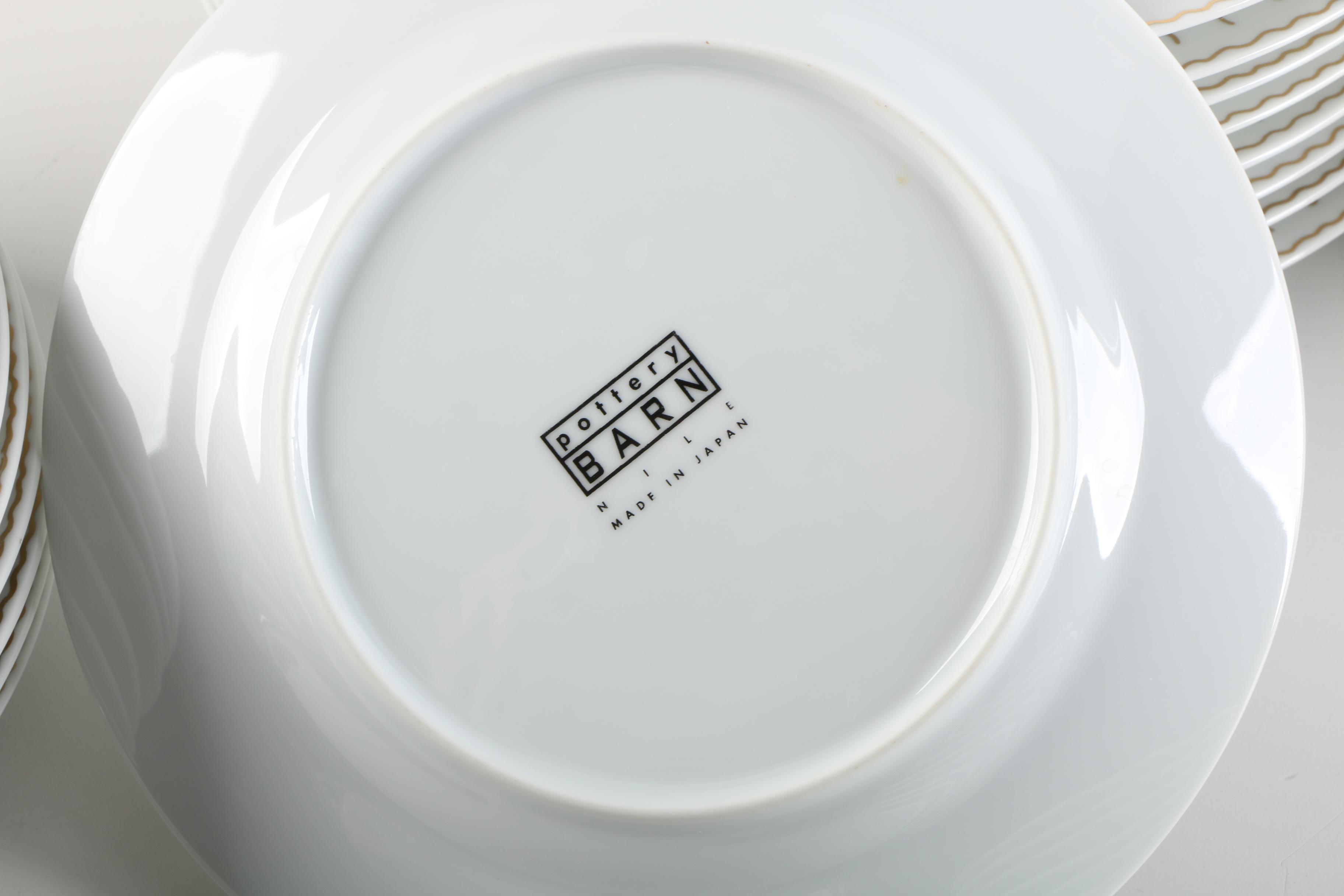 Pottery Barn "Nile" Tableware Accented with Gold