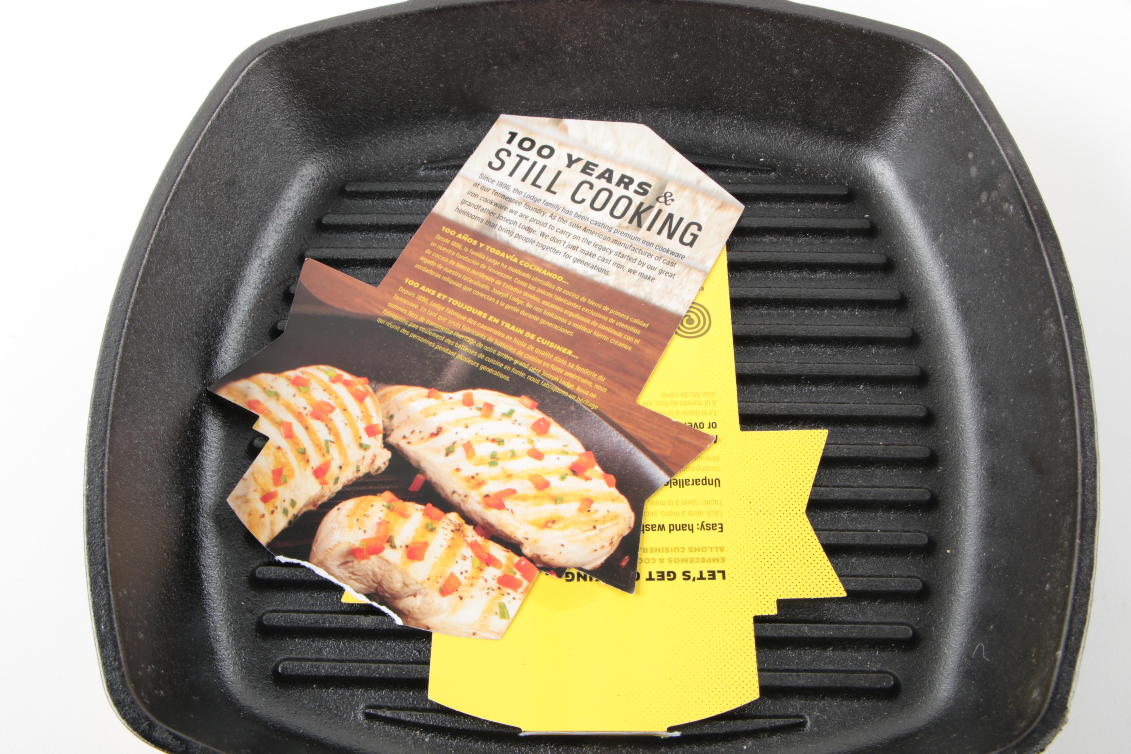 Lodge Cast Iron Grill Pan, Griddle and Grill Press