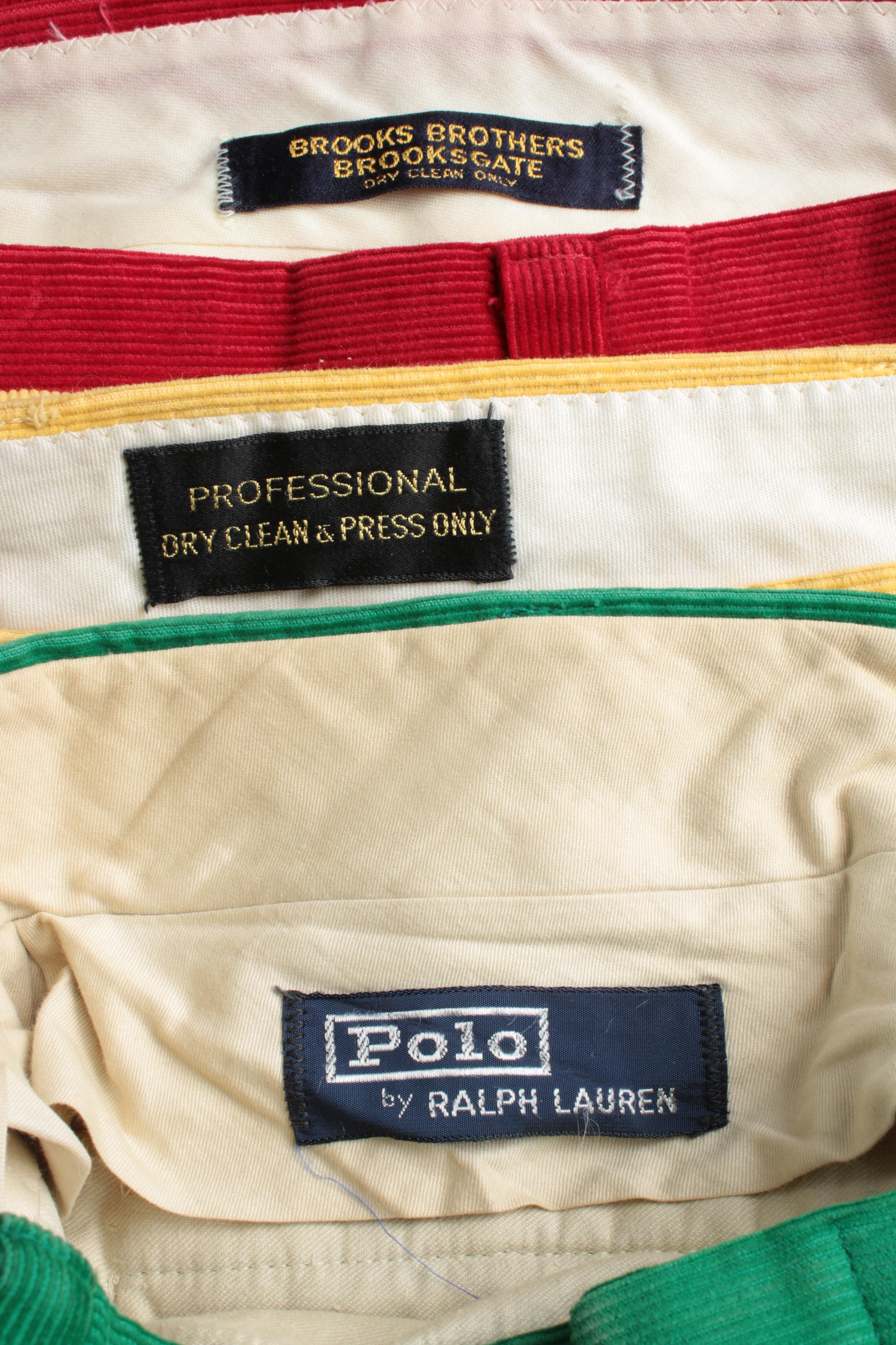 Men's Corduroy Pants Including Polo by Ralph Lauren and Brooks Brothers