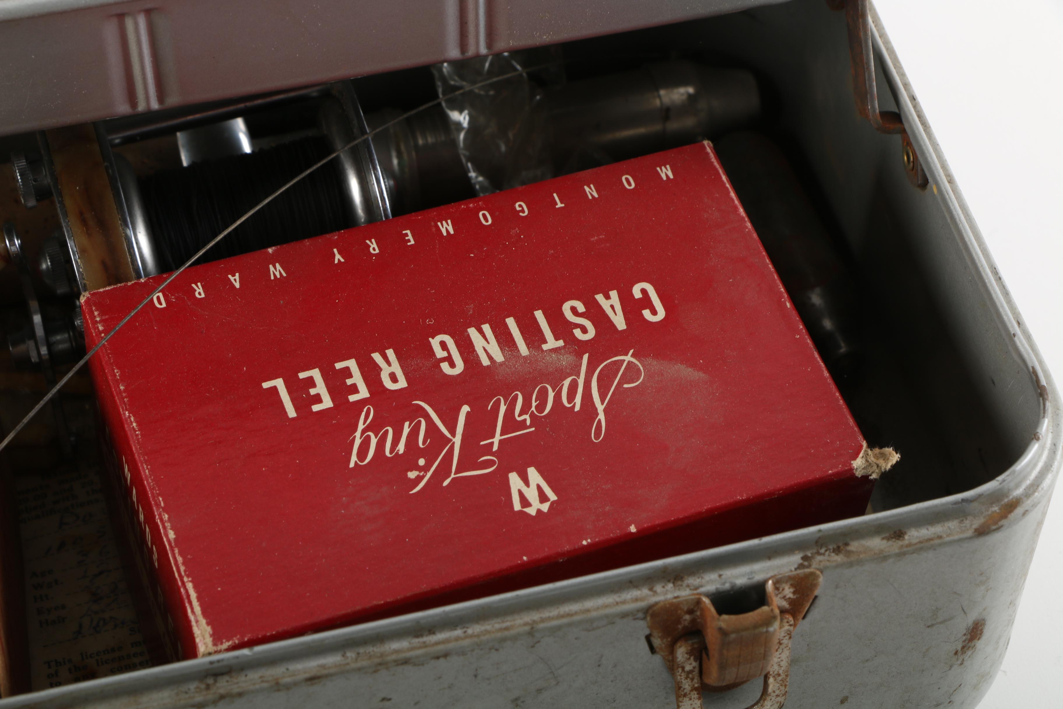 Vintage Tackle Box with Fishing Accessories