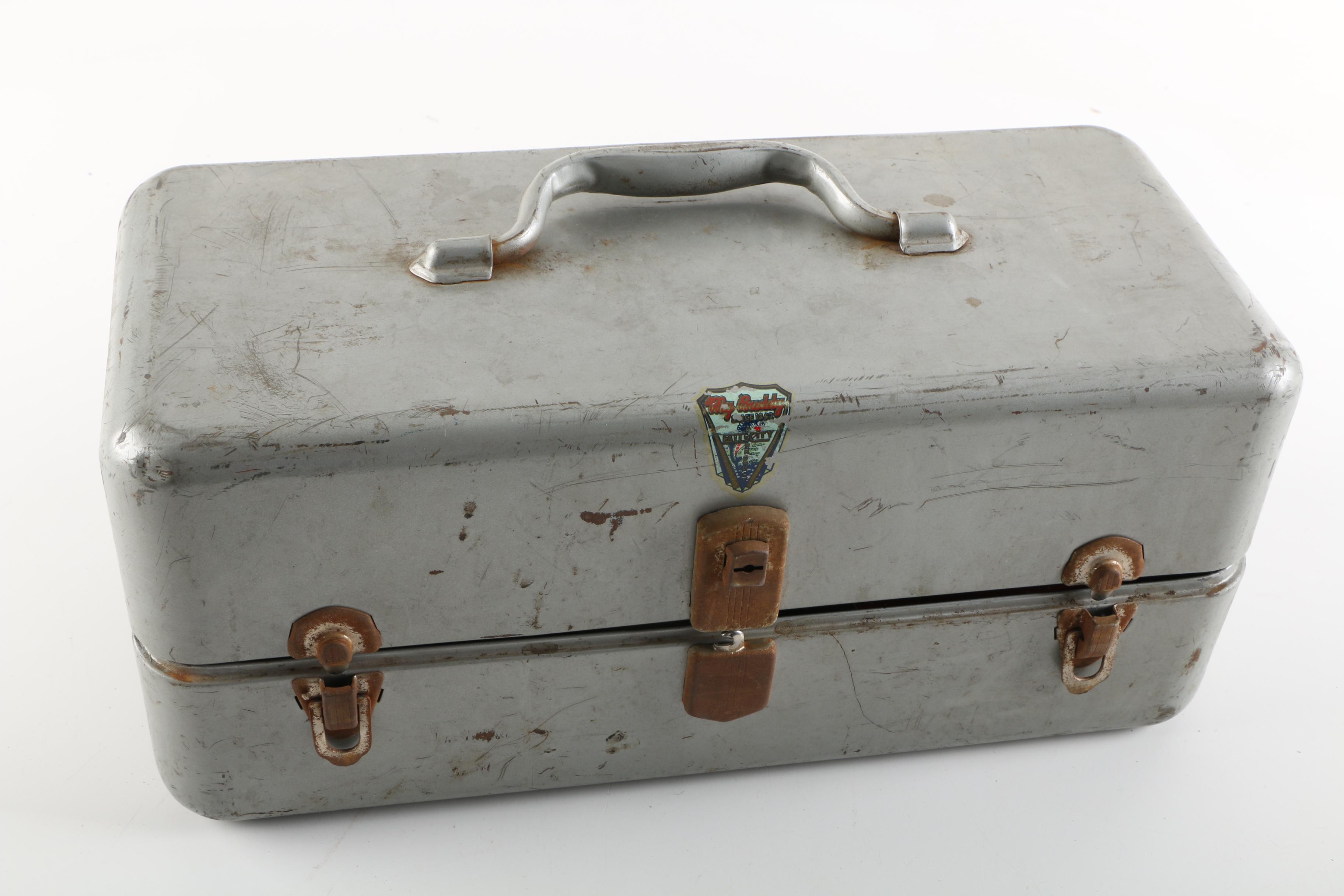 Vintage Tackle Box with Fishing Accessories