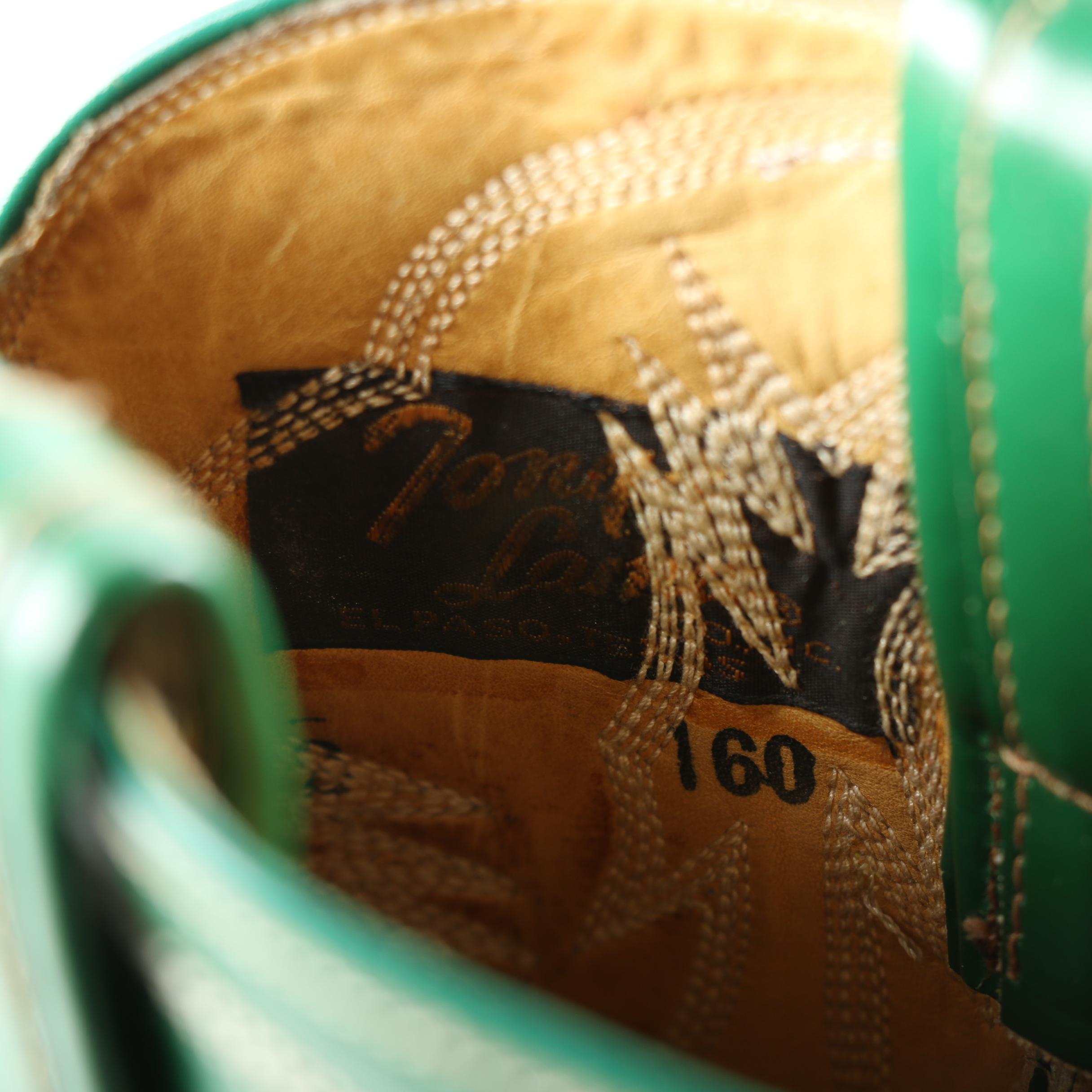 Men's Vintage Tony Lama Green Python and Leather Cowboy Boots