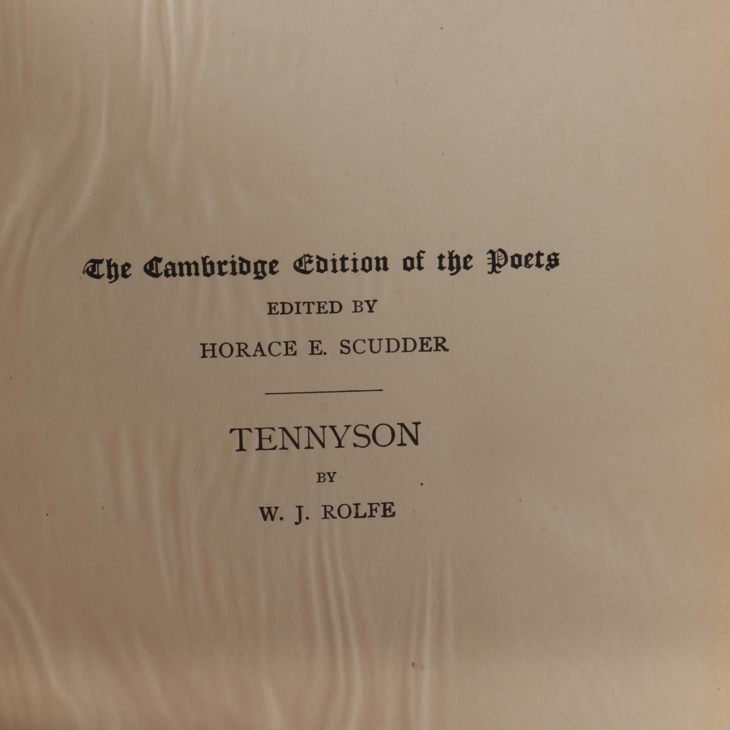 1898 "Tennyson's Poetical Works" Cambridge Edition