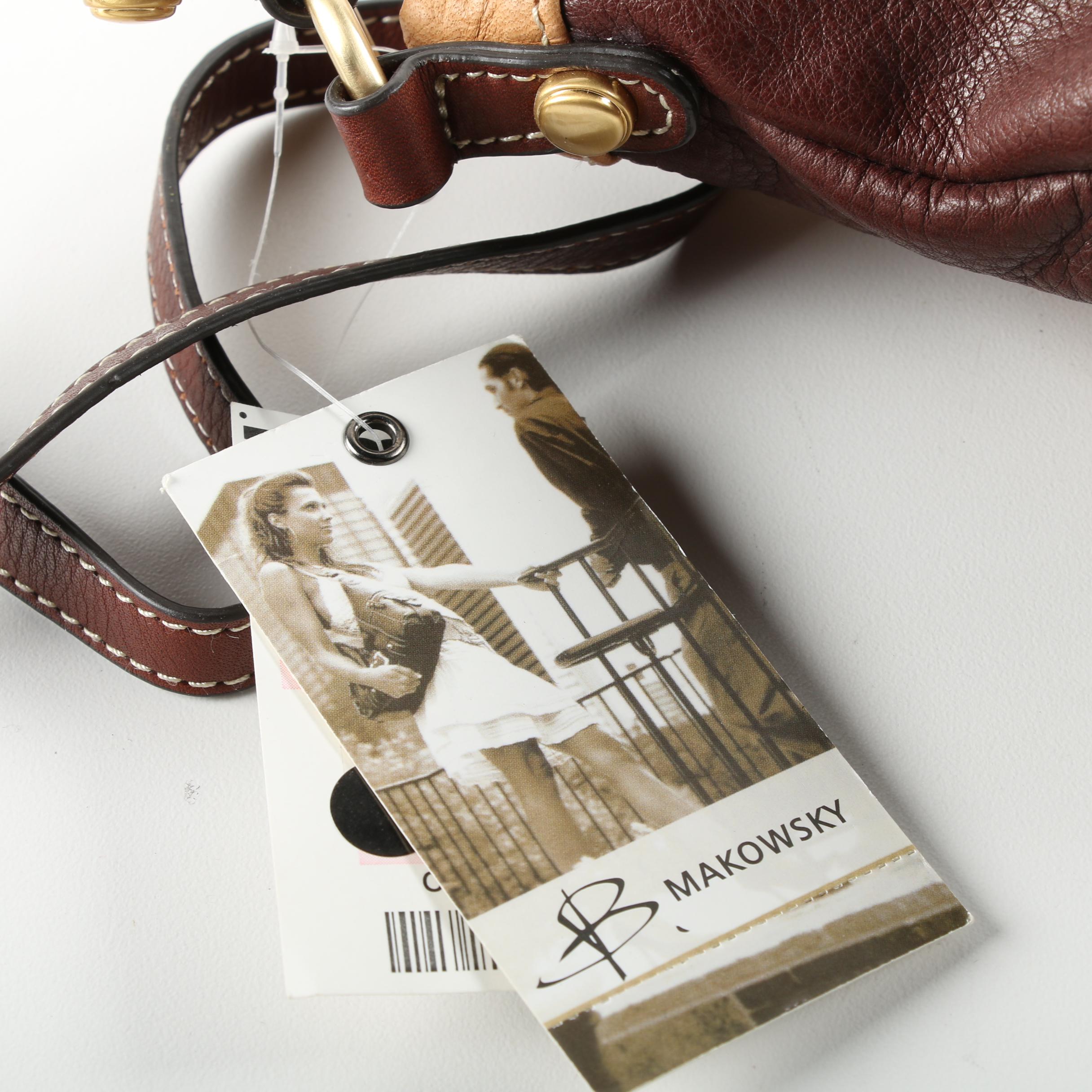 B. Makowsky Leather Handbags with Dust Cover