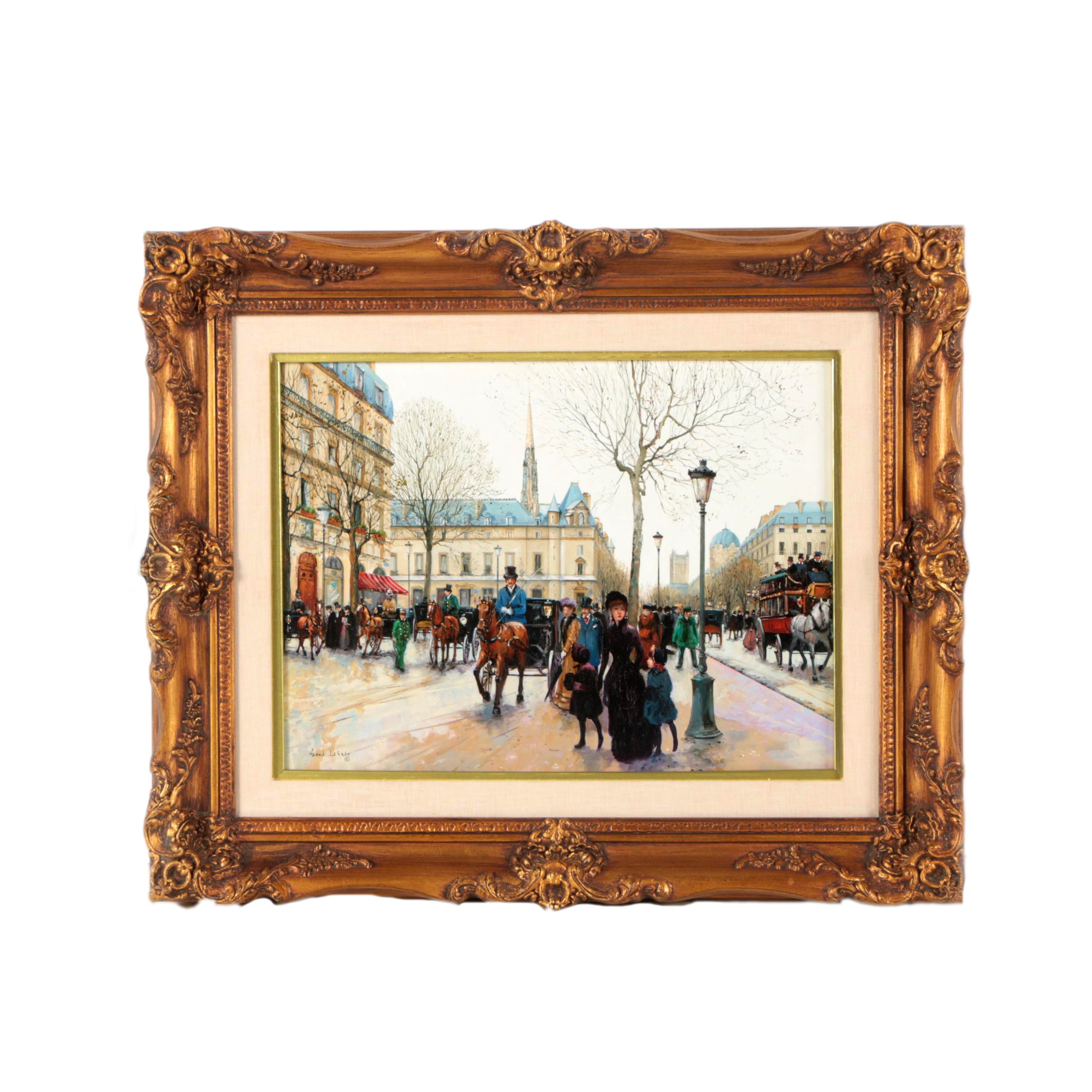 Sandi Lebron Oil Painting of a European Street