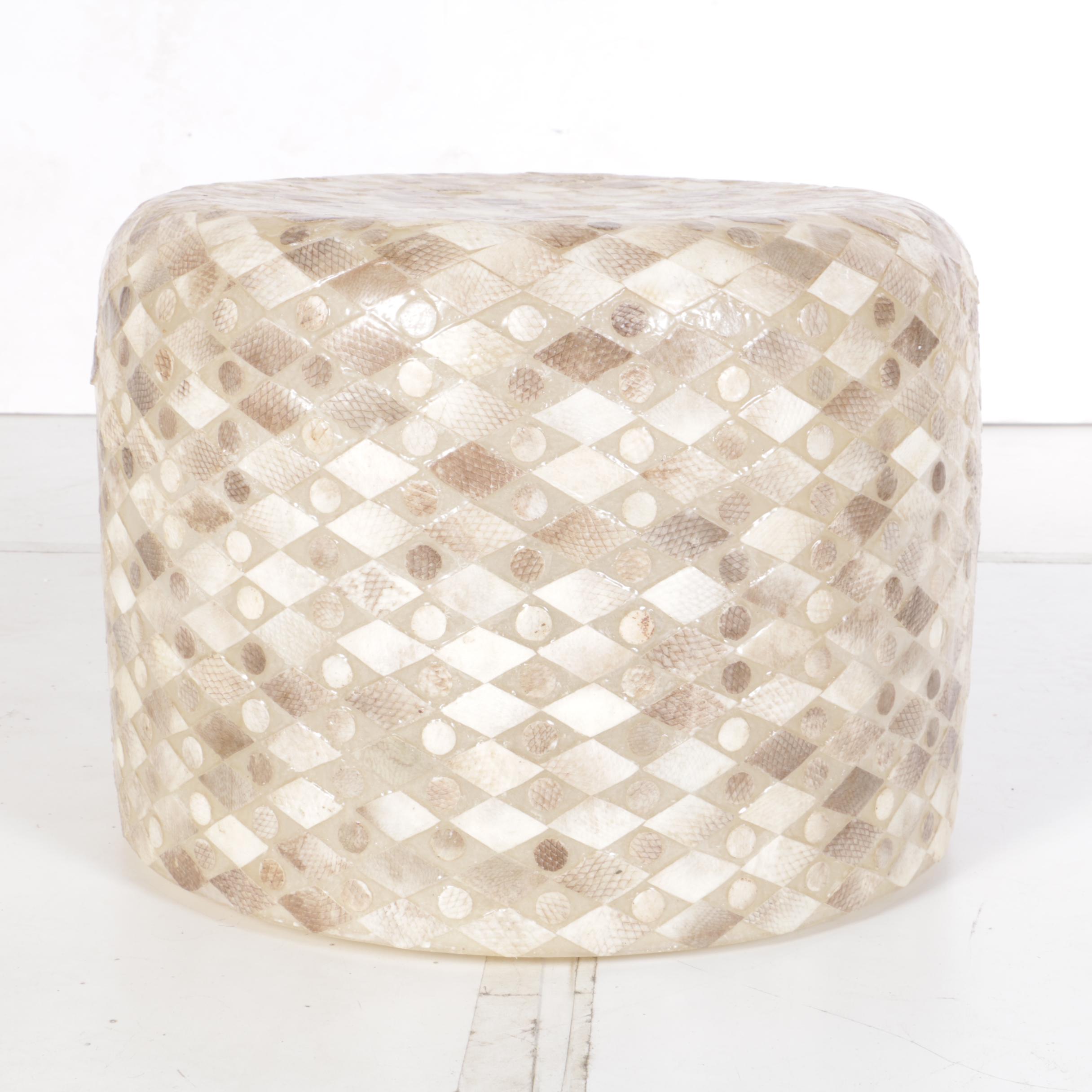 Unusual Indonesian Fish Skin Floor Lamp