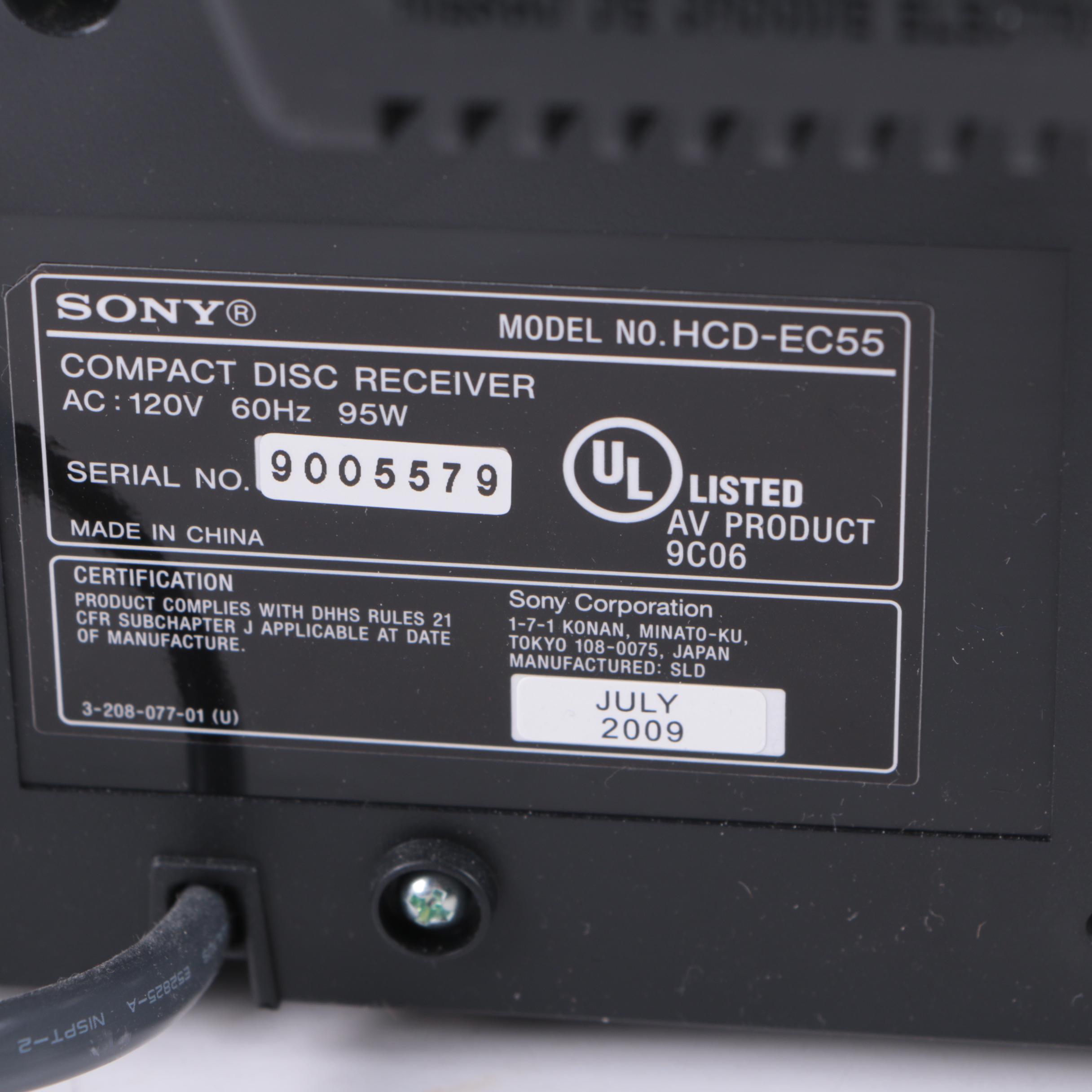 Sony CD Bookshelf Stereo