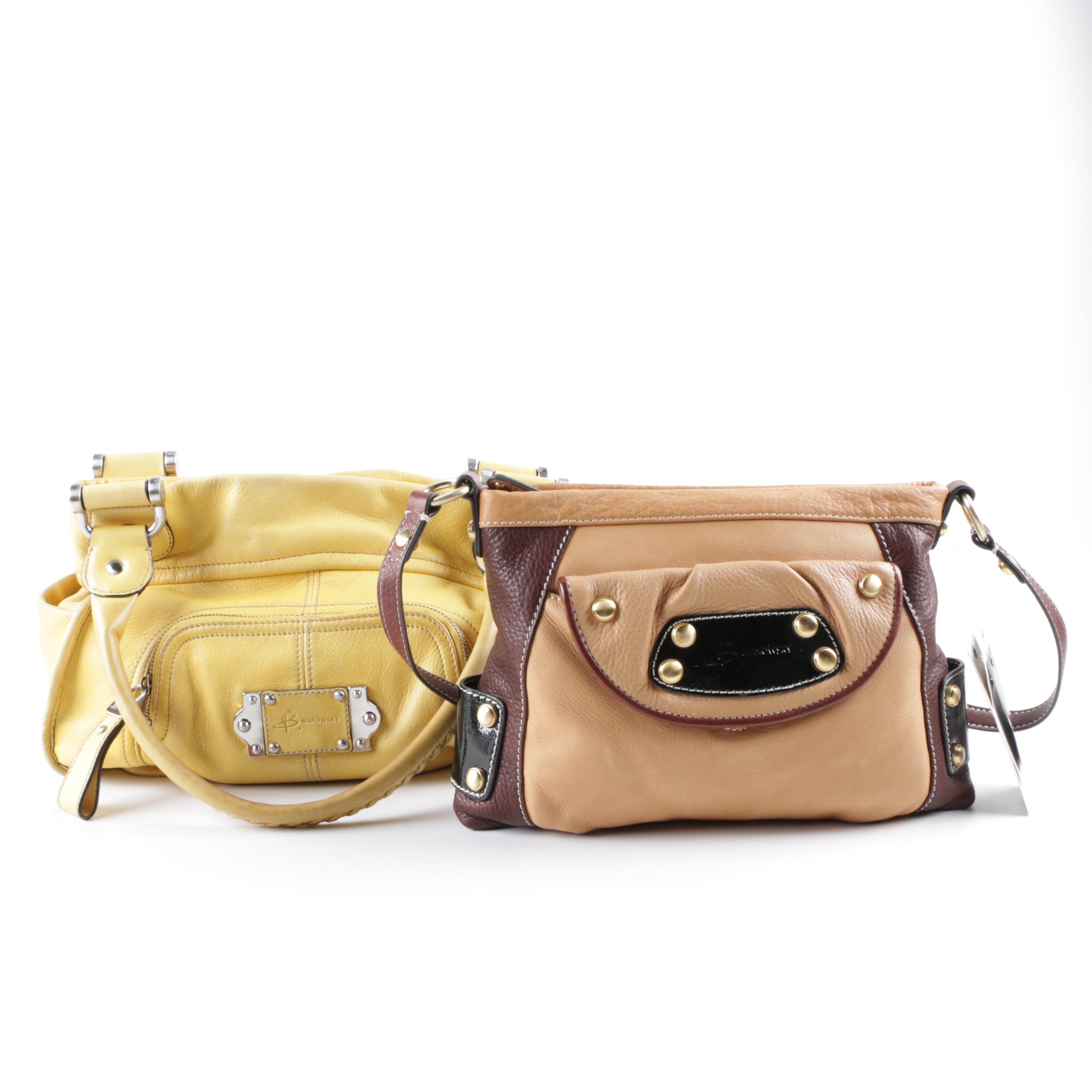 B. Makowsky Leather Handbags with Dust Cover