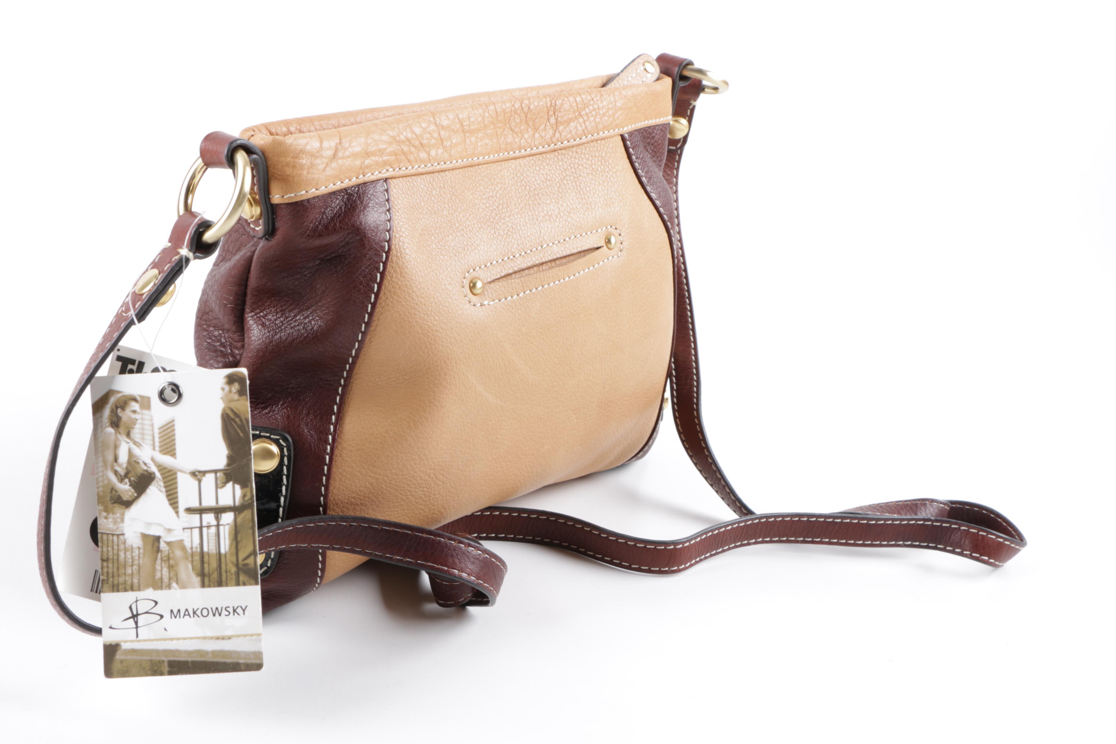 B. Makowsky Leather Handbags with Dust Cover