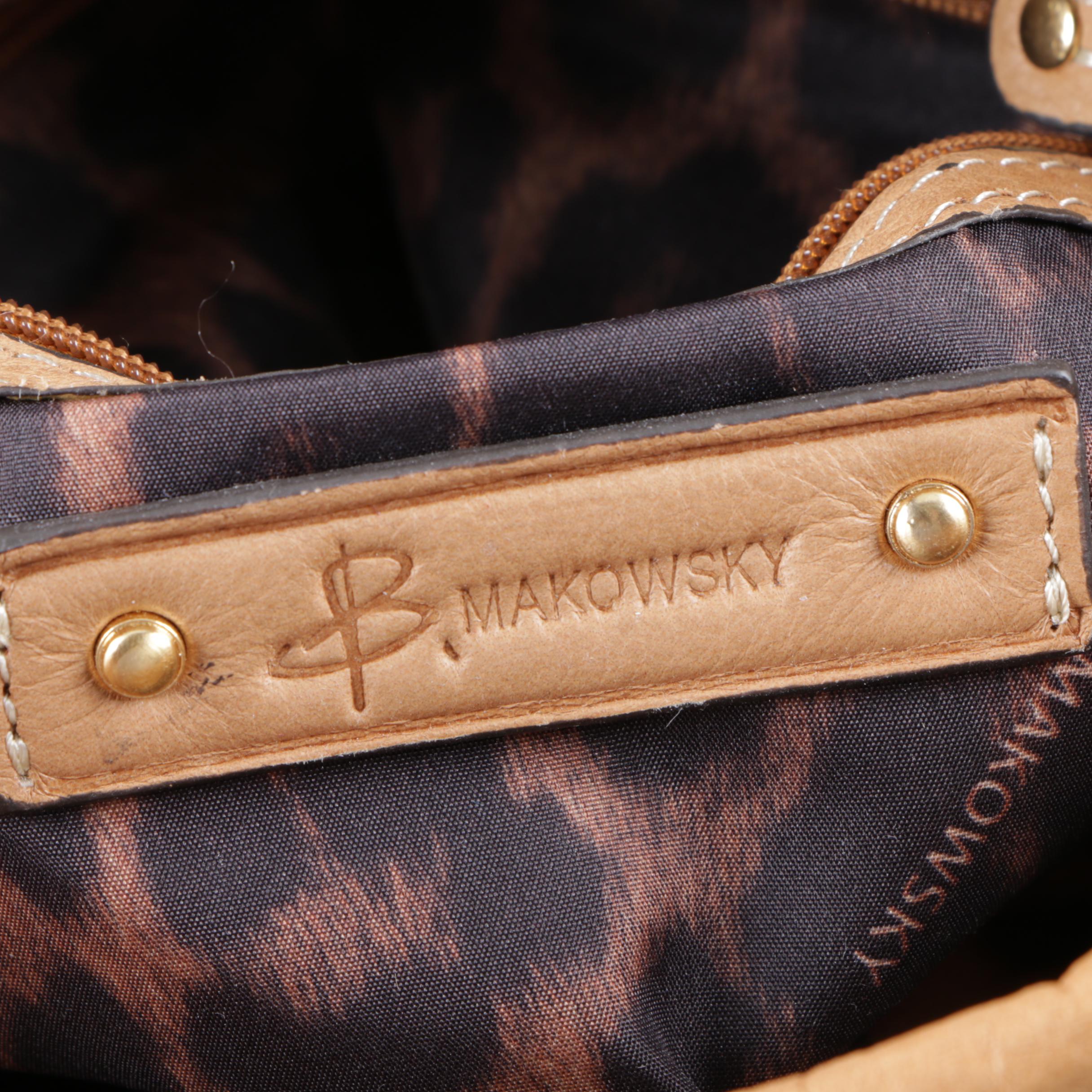 B. Makowsky Leather Handbags with Dust Cover