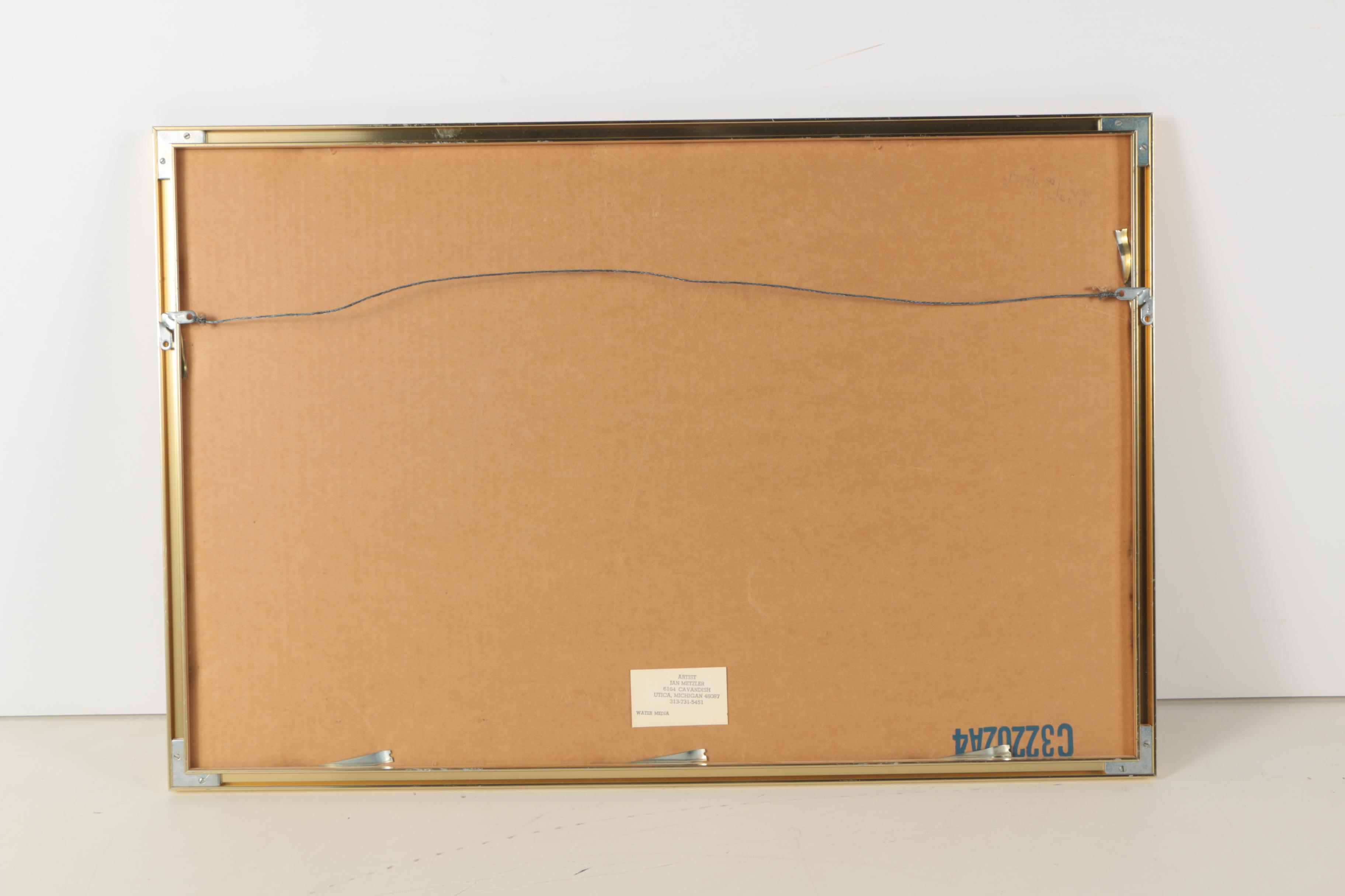 Jan Metzler Gouache Painting of Butterflies