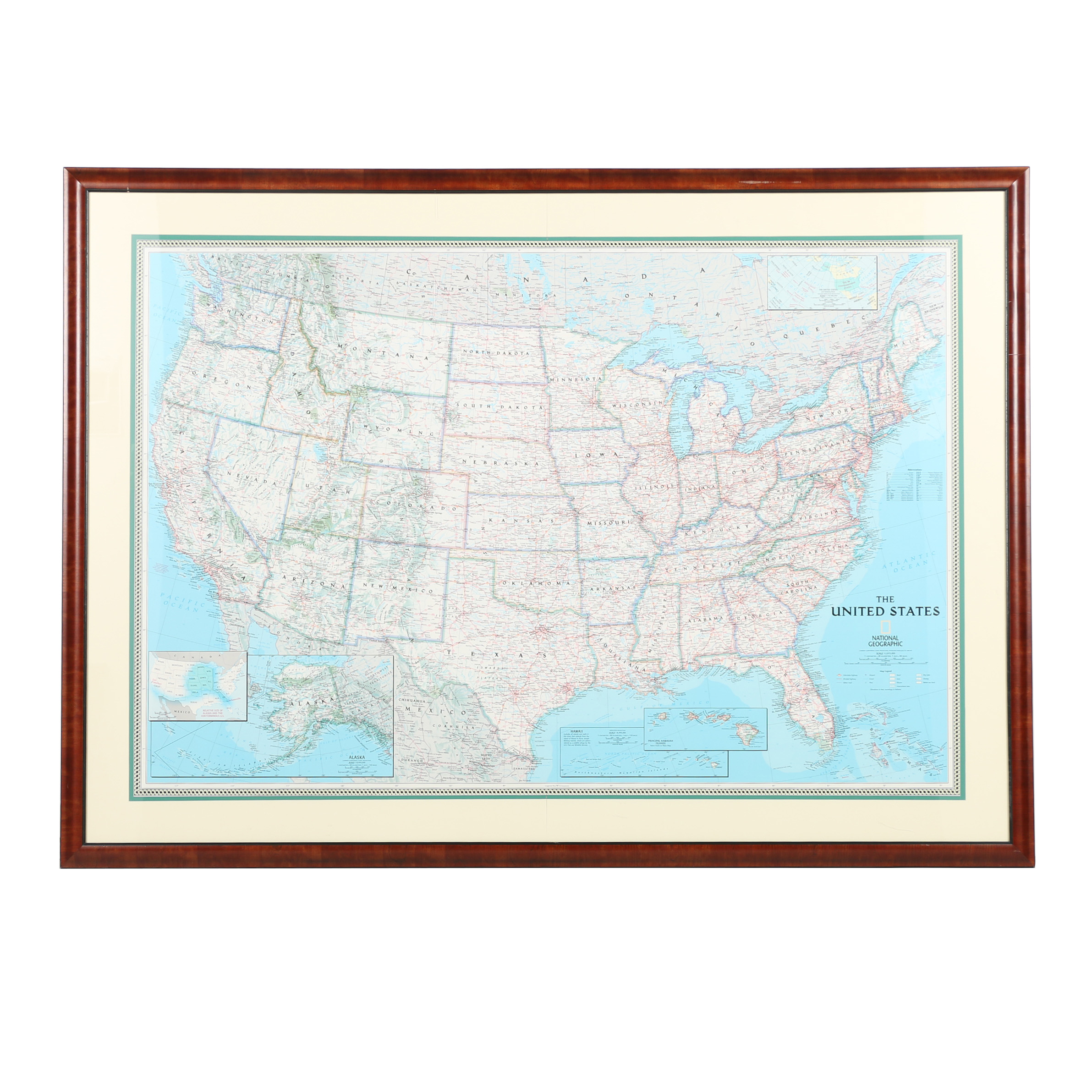 Offset Lithograph Road Map of North America