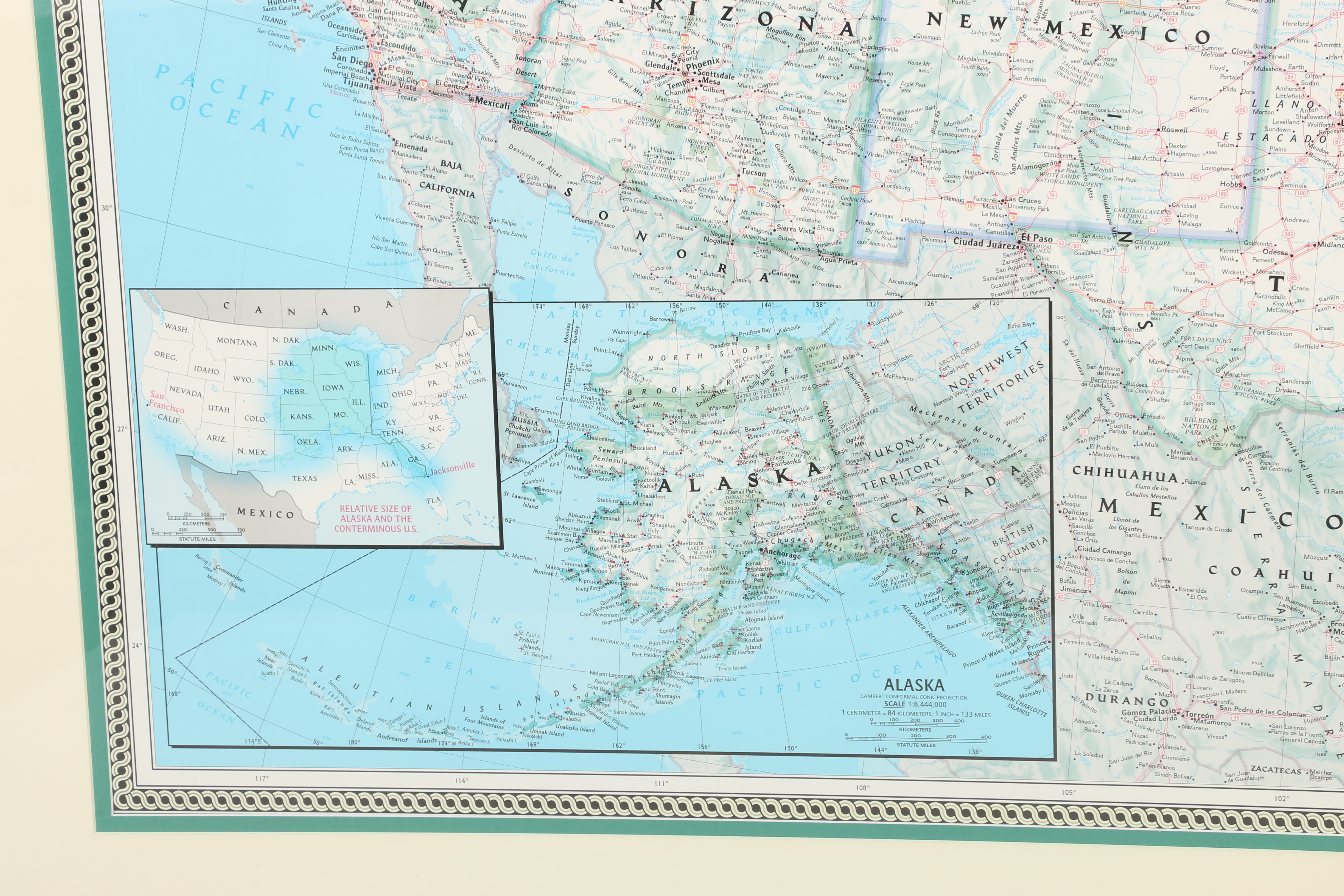 Offset Lithograph Road Map of North America