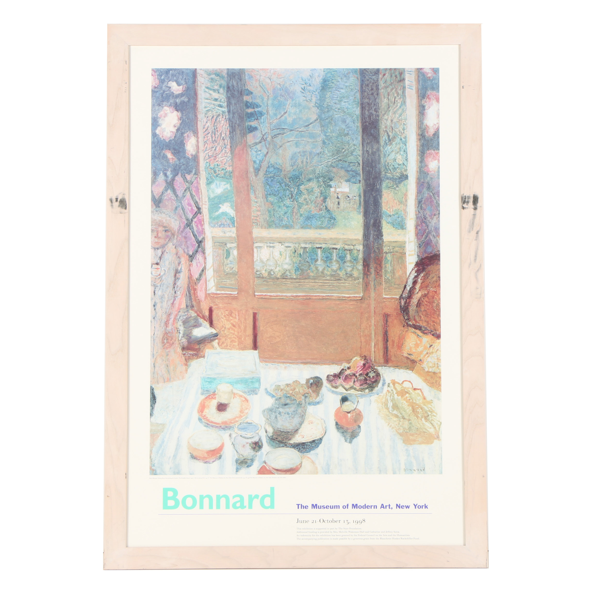 Offset Lithograph Exhibition Poster After Pierre Bonnard "The Breakfast Room"