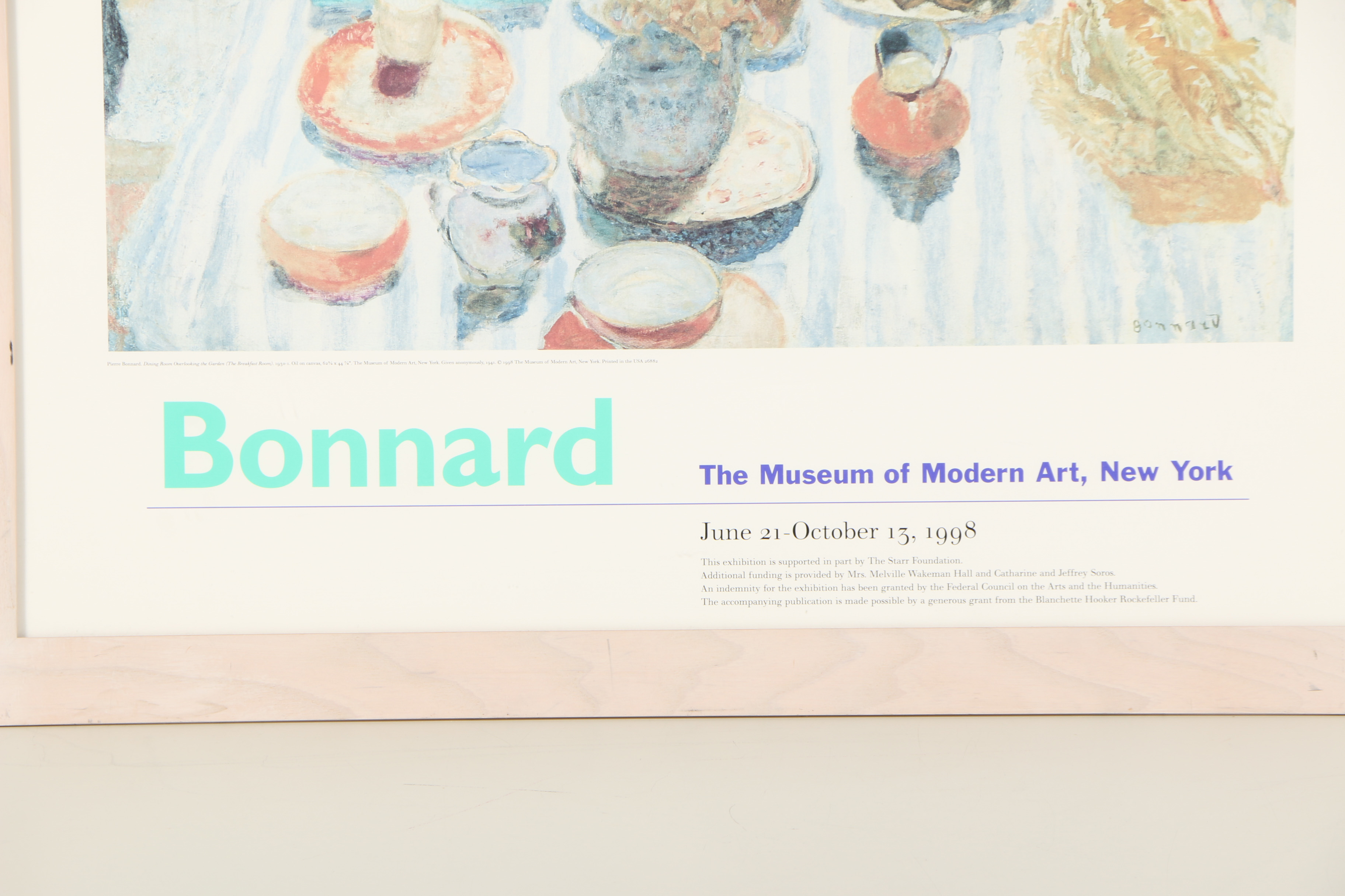 Offset Lithograph Exhibition Poster After Pierre Bonnard "The Breakfast Room"