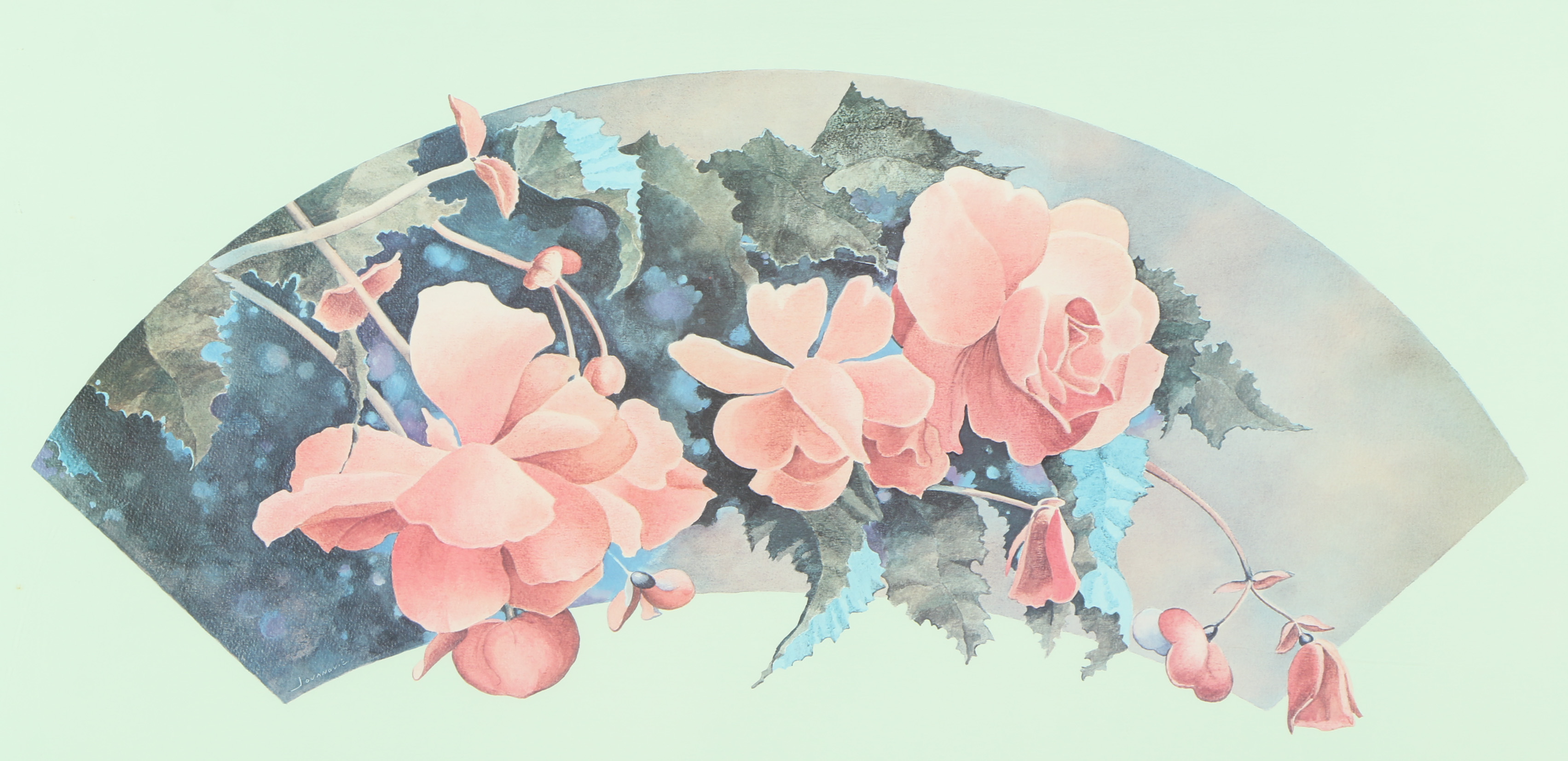 Offset Lithograph Poster After Lucija Jovanović "Mr. T's Begonia"