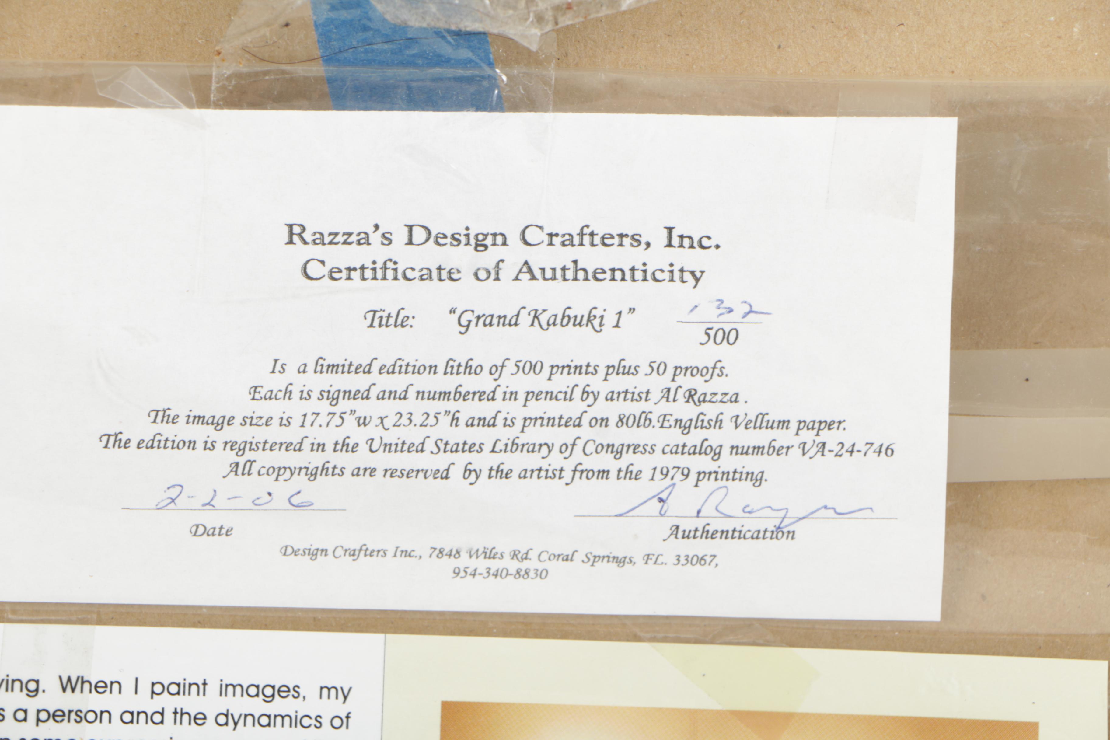 Al Razza Limited Edition Offset Lithograph "Grand Kabuki I"