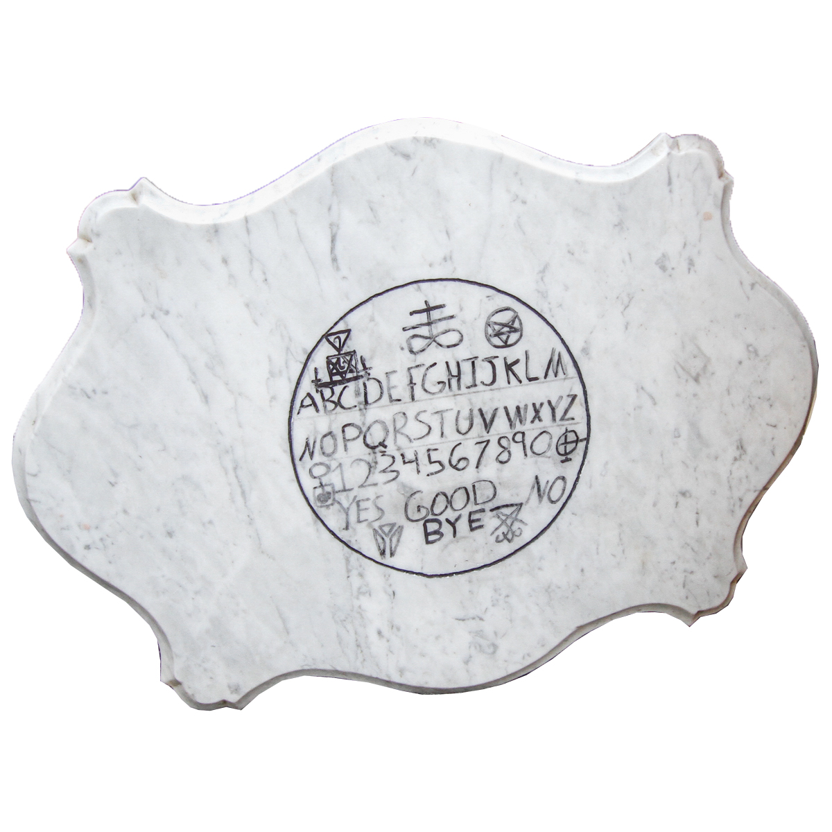 Marble Table Top with Ouija Board Motif