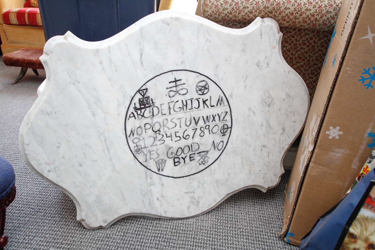 Marble Table Top with Ouija Board Motif