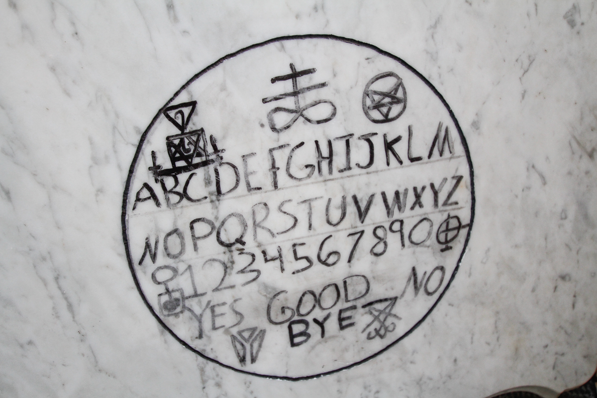 Marble Table Top with Ouija Board Motif