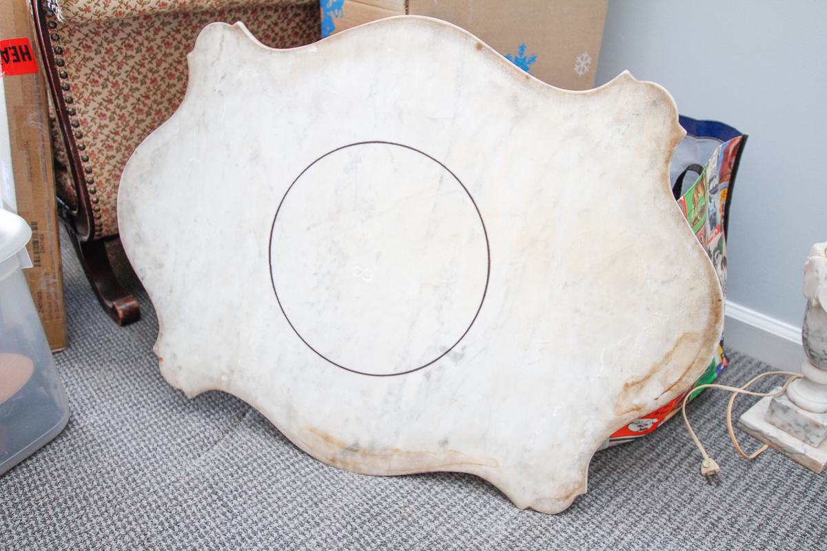 Marble Table Top with Ouija Board Motif