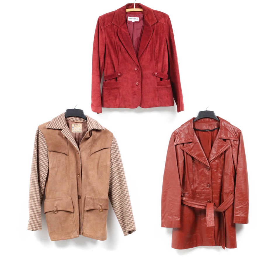 Vintage Coats with Leather, Suede and Houndstooth