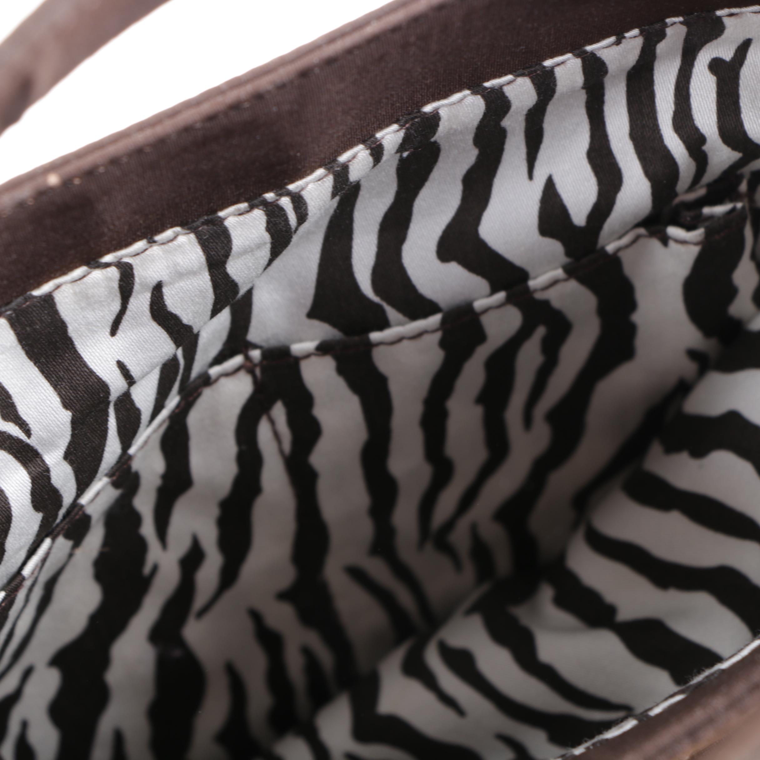 Vera Bradley Floral Tootsie Barrel Bag and Brown Messenger Bag