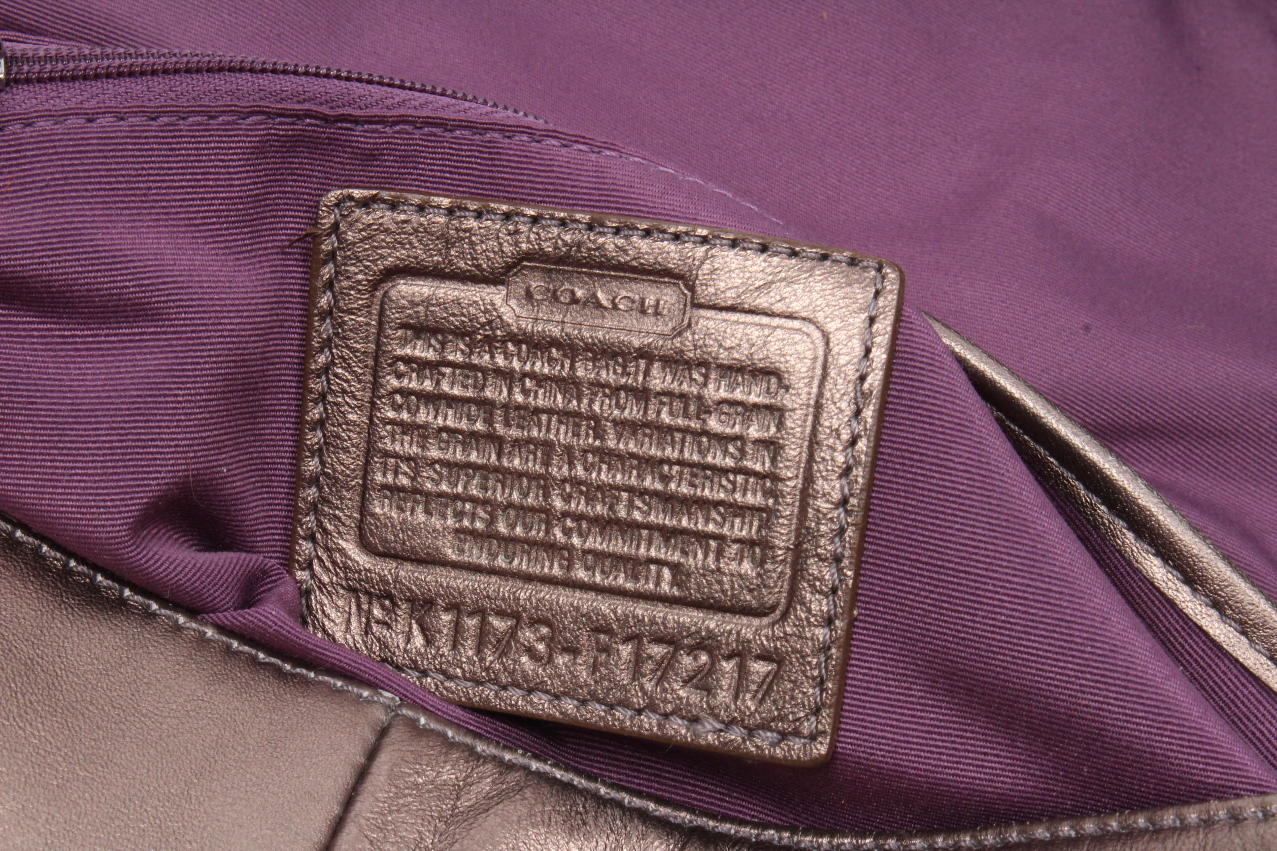 Coach Soho Bronze Metallic Leather Handbag