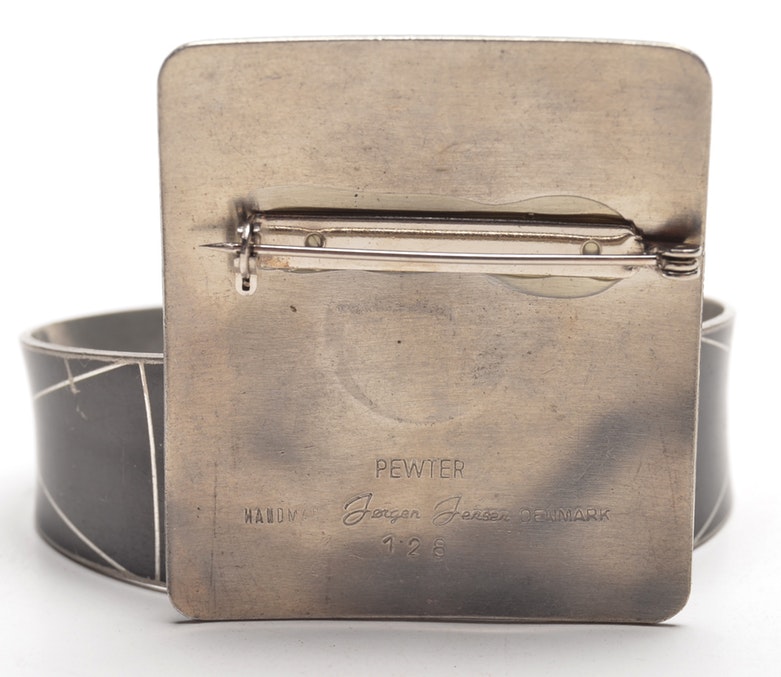 Jorgen Jensen "128" Pewter and Enamel Jewelry Set