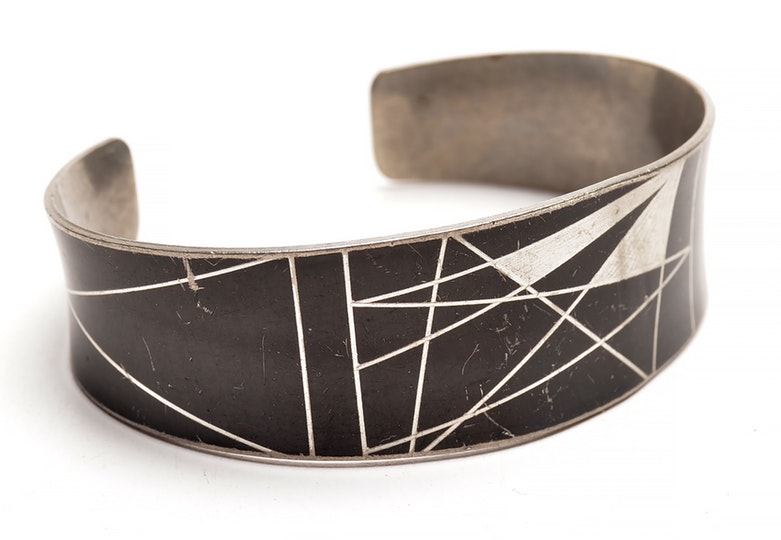 Jorgen Jensen "128" Pewter and Enamel Jewelry Set