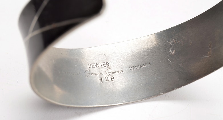 Jorgen Jensen "128" Pewter and Enamel Jewelry Set