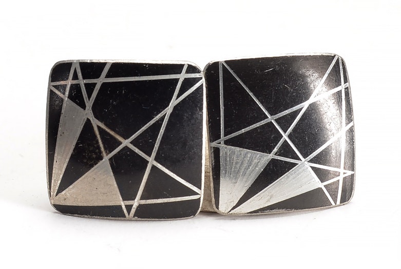 Jorgen Jensen "128" Pewter and Enamel Jewelry Set