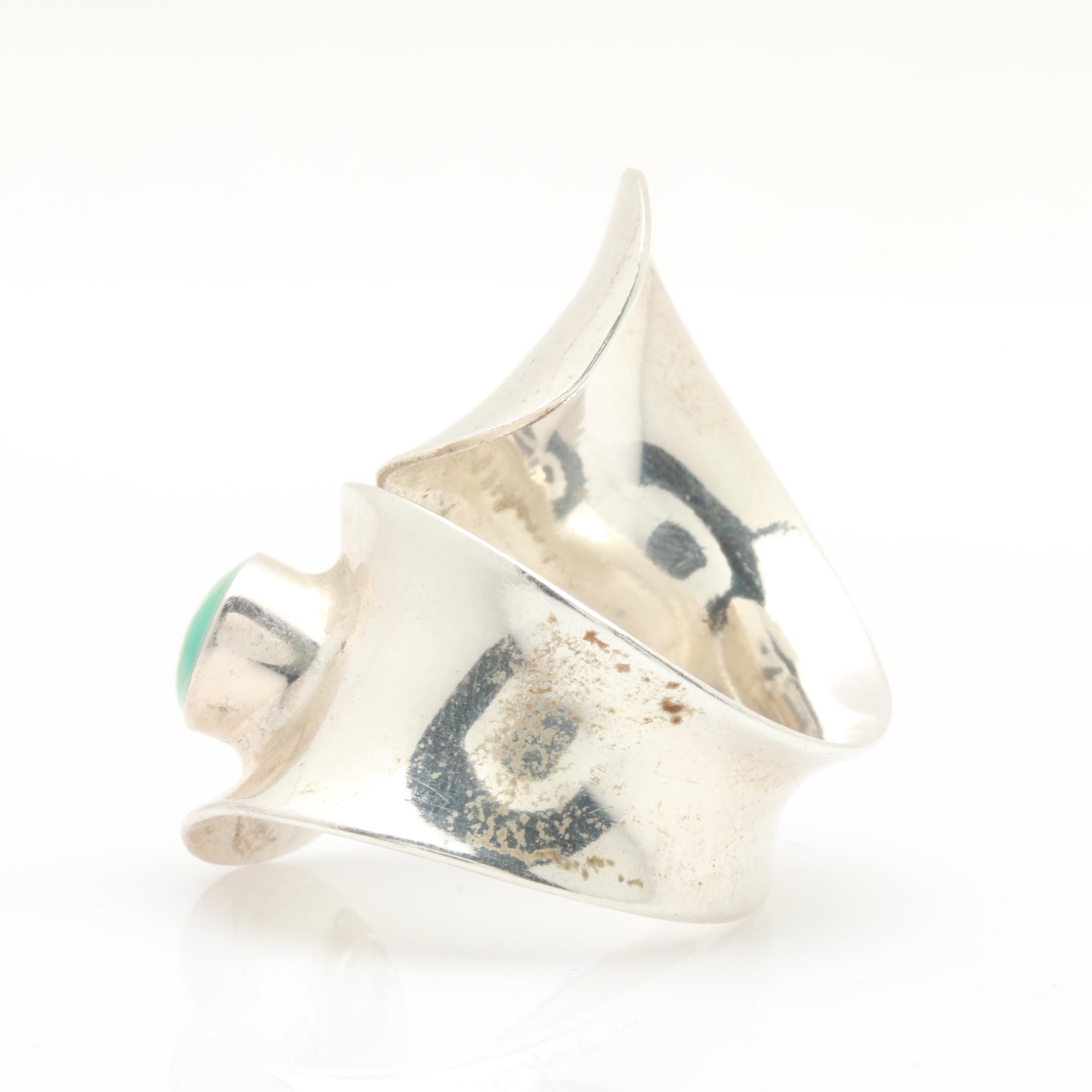 Sterling Silver Imitation Turquoise Bracelet, Ring, and Earring Selection