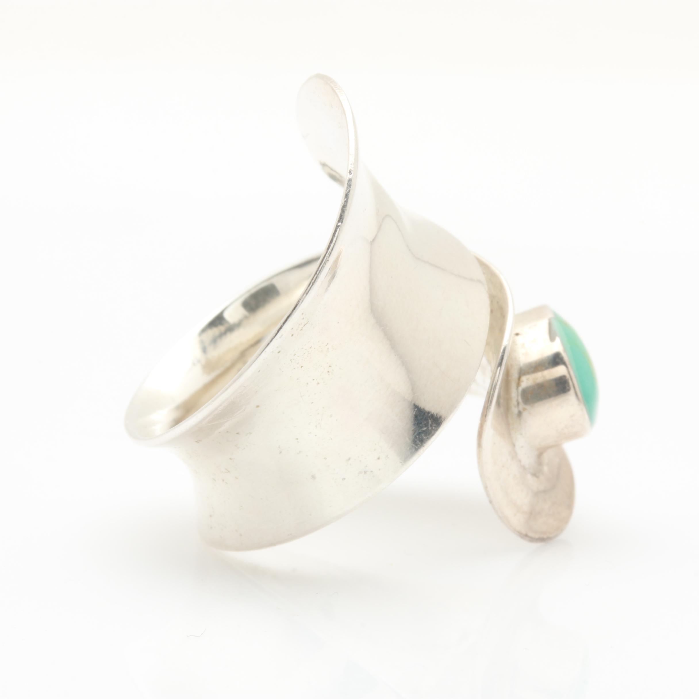 Sterling Silver Imitation Turquoise Bracelet, Ring, and Earring Selection