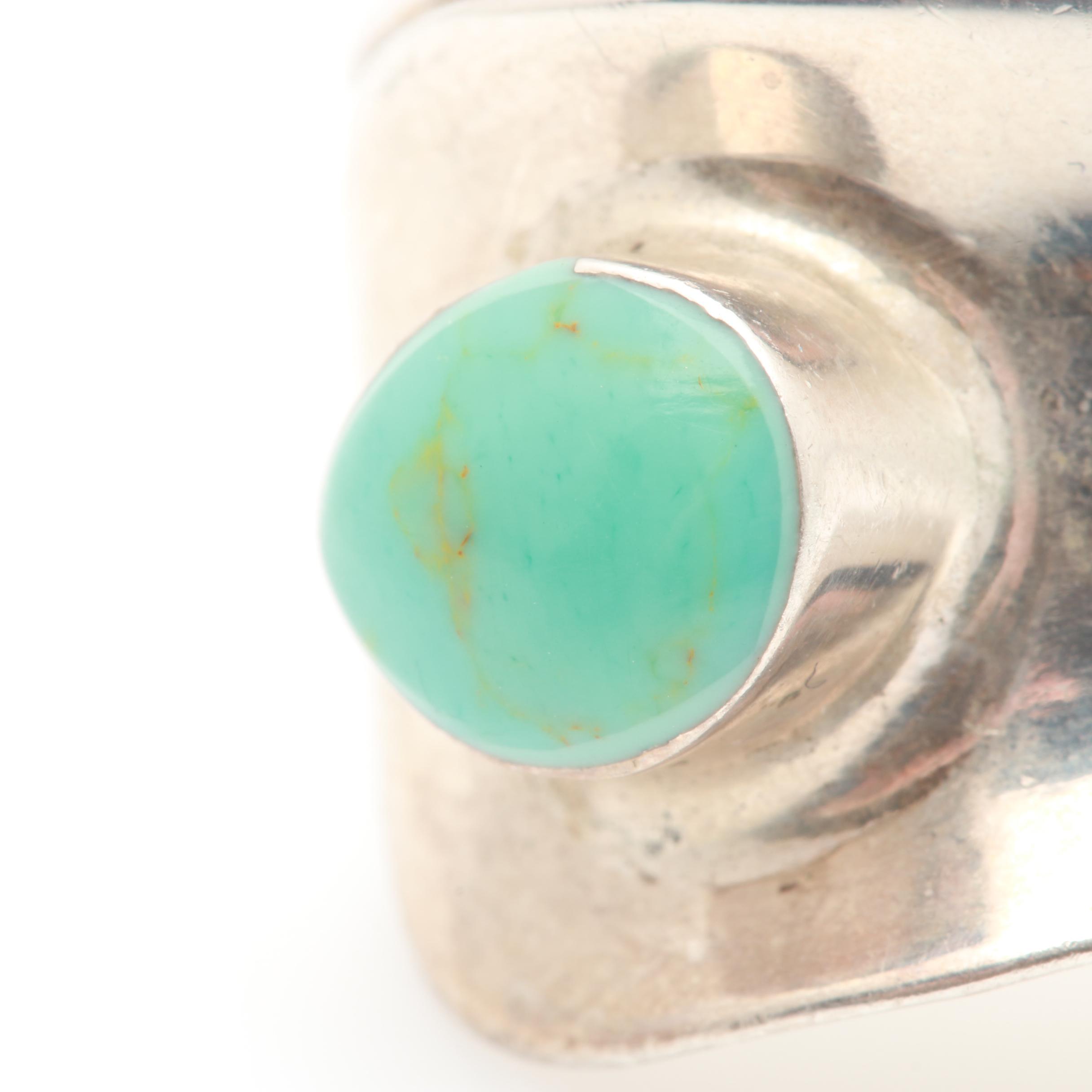 Sterling Silver Imitation Turquoise Bracelet, Ring, and Earring Selection