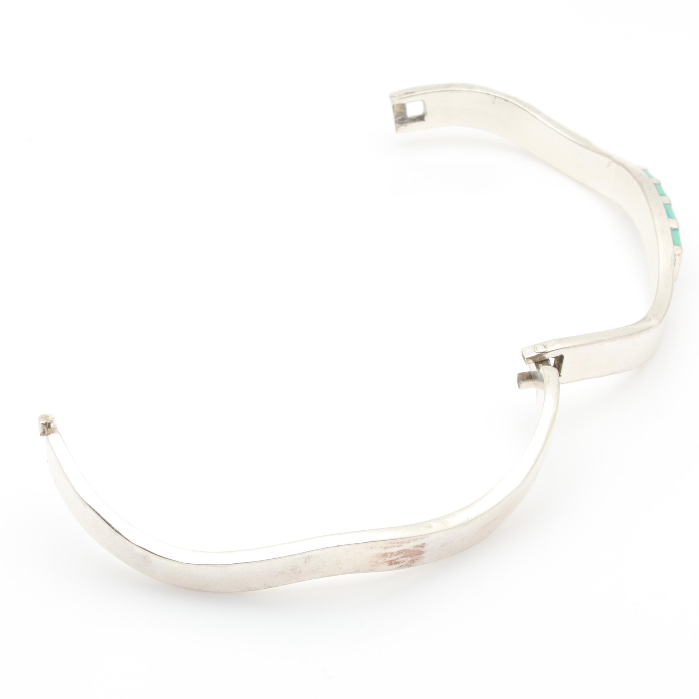 Sterling Silver Imitation Turquoise Bracelet, Ring, and Earring Selection