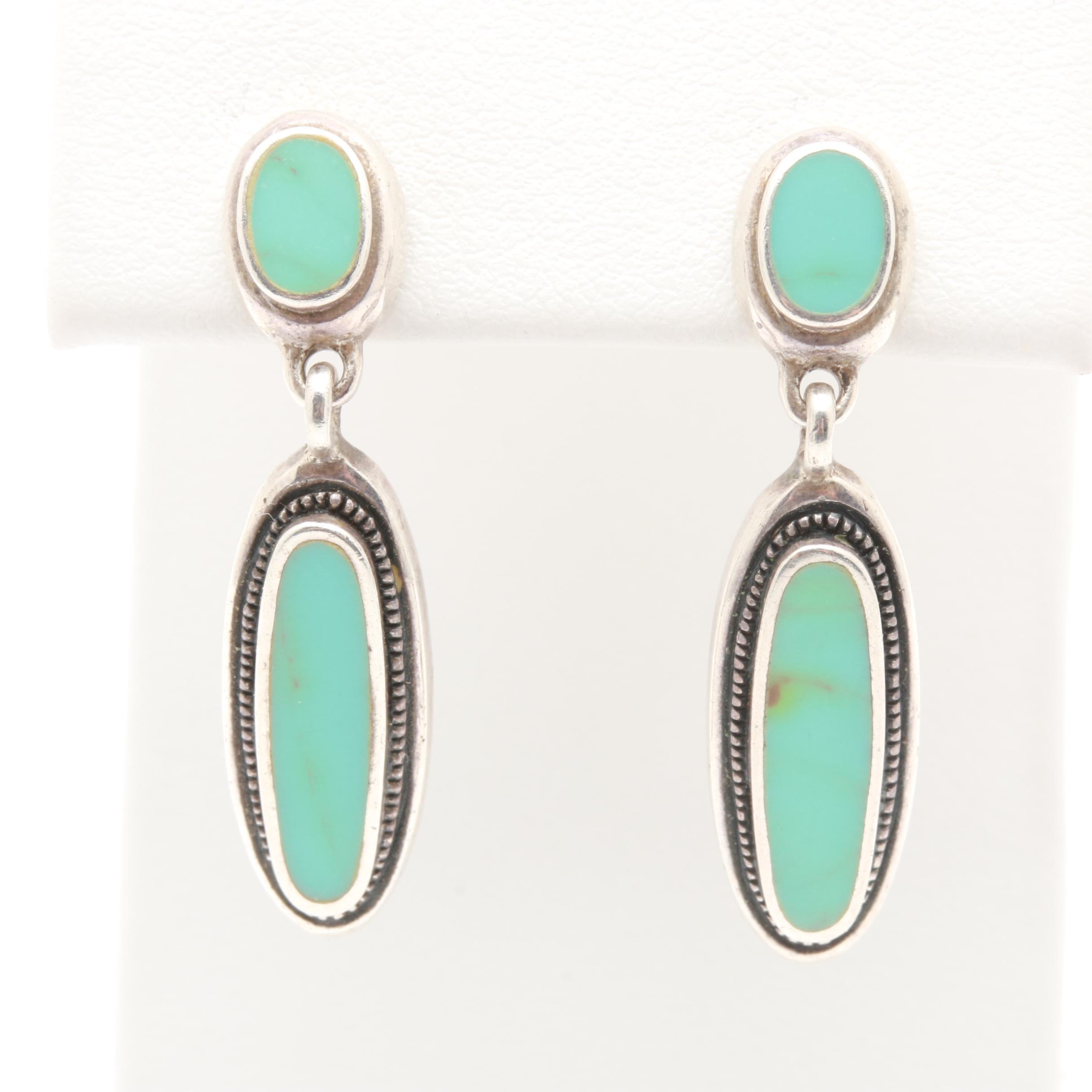 Sterling Silver Imitation Turquoise Bracelet, Ring, and Earring Selection